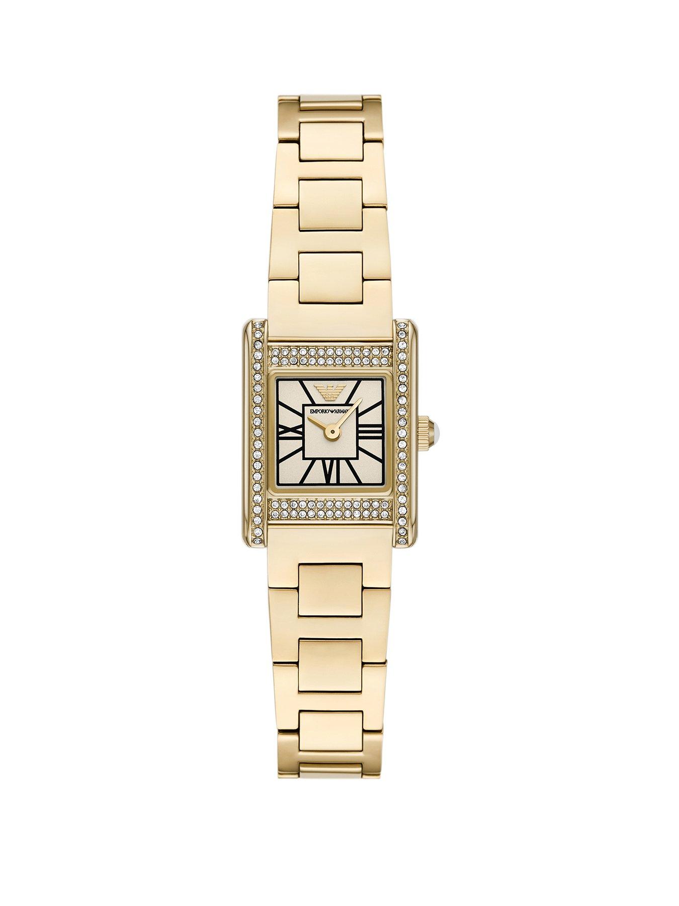  image of emporio-armani-womens-2-hand-gold-tone-stainless-steel-watchnbspar11663