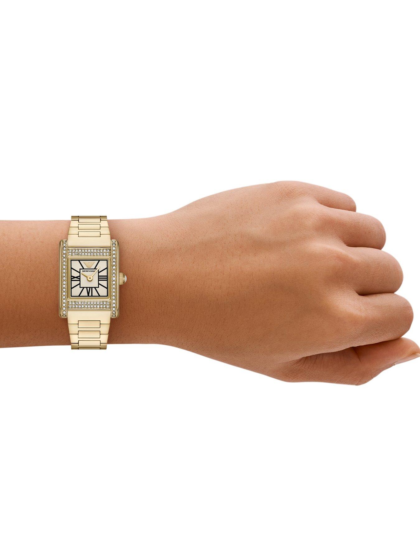  image of emporio-armani-womens-2-hand-gold-tone-stainless-steel-watchnbspar11663