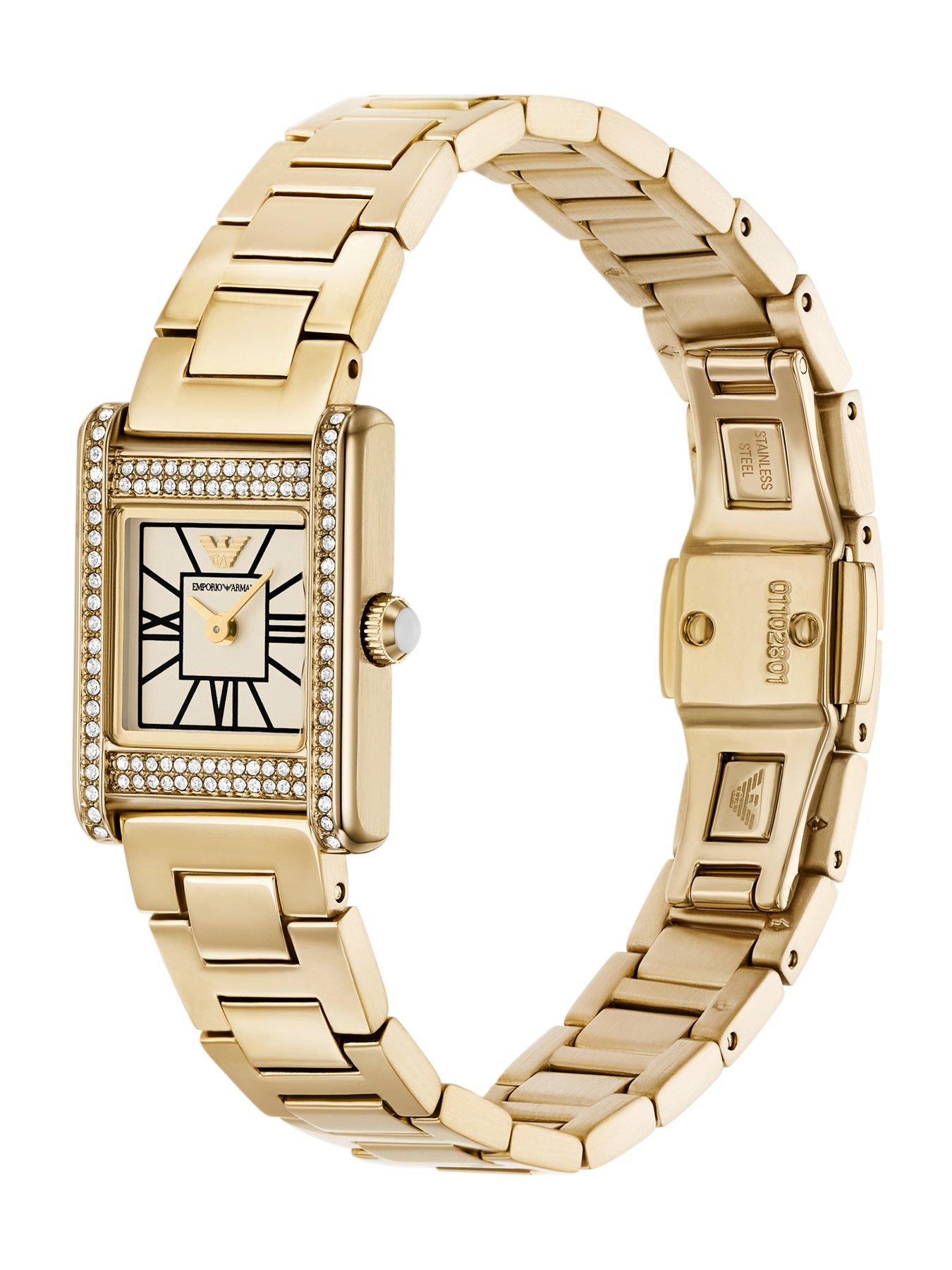  image of emporio-armani-womens-2-hand-gold-tone-stainless-steel-watchnbspar11663