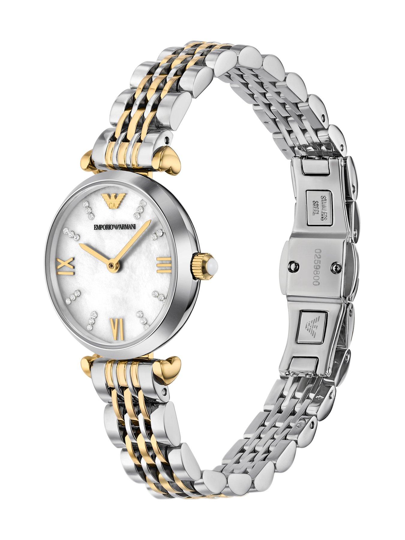  image of emporio-armani-womens-2-hand-2-tone-stainless-steel-watch-and-bracelet-setnbspnbspar80078set