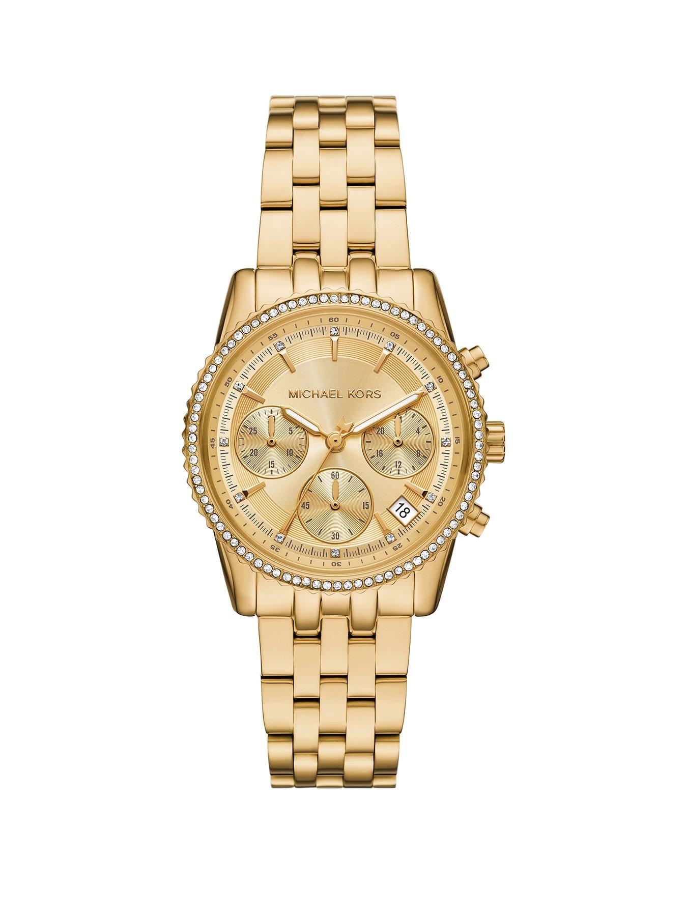 undefined Womens Mini Bryant Chronograph, Gold-Tone Stainless Steel Watch