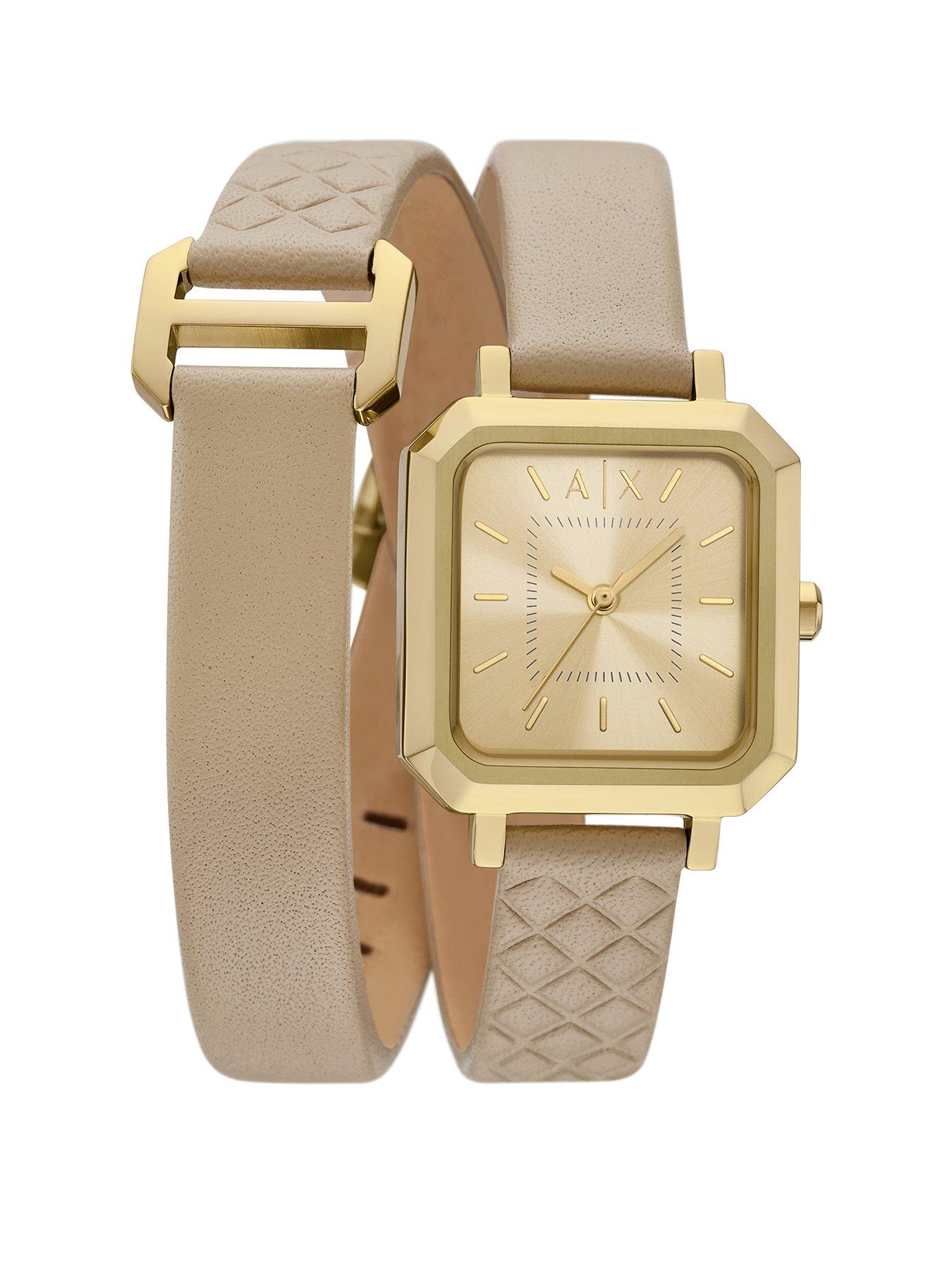  image of armani-exchange-3-hand-gold-tone-stainless-steel-watch-ax5728