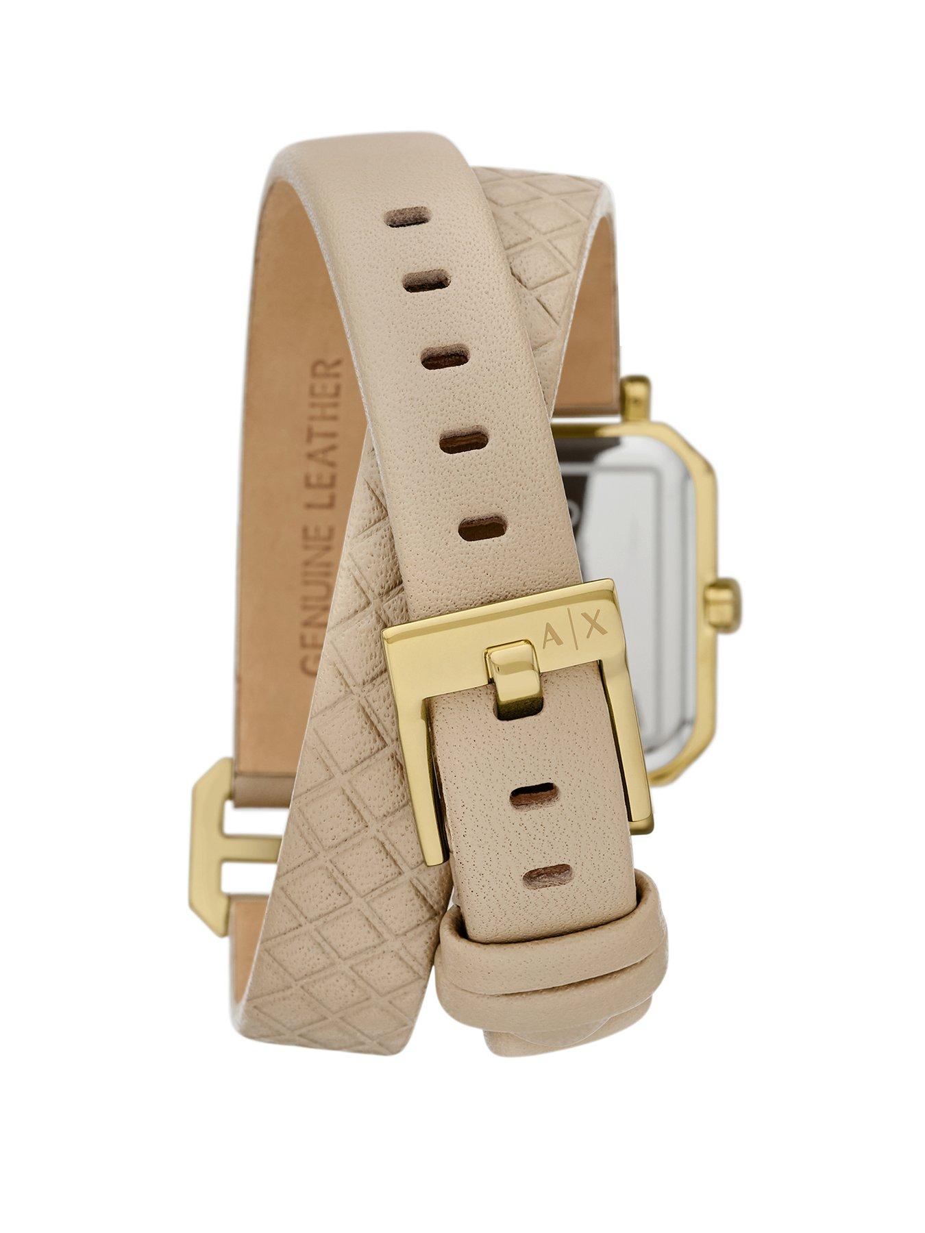  image of armani-exchange-3-hand-gold-tone-stainless-steel-watch-ax5728