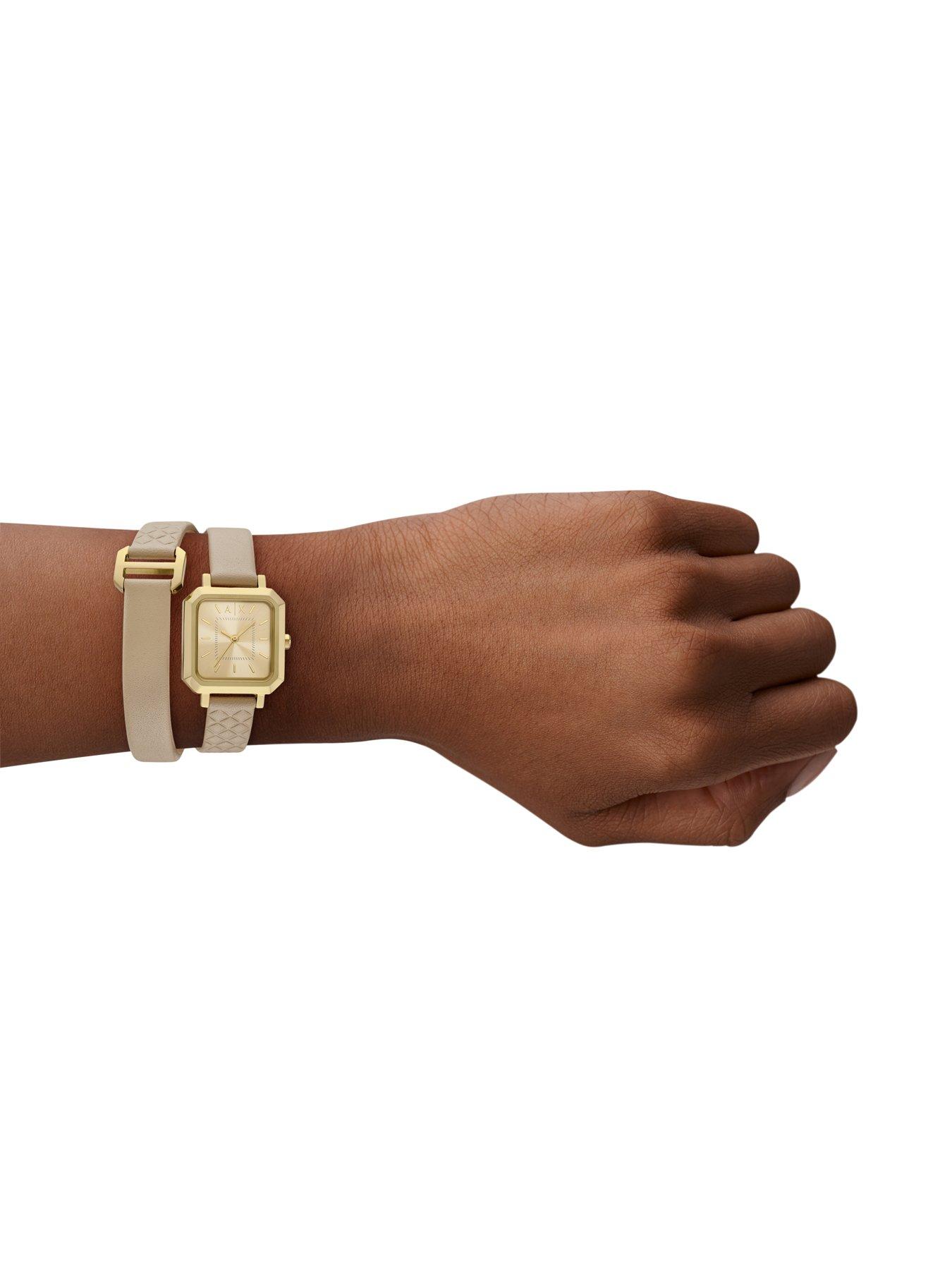  image of armani-exchange-3-hand-gold-tone-stainless-steel-watch-ax5728