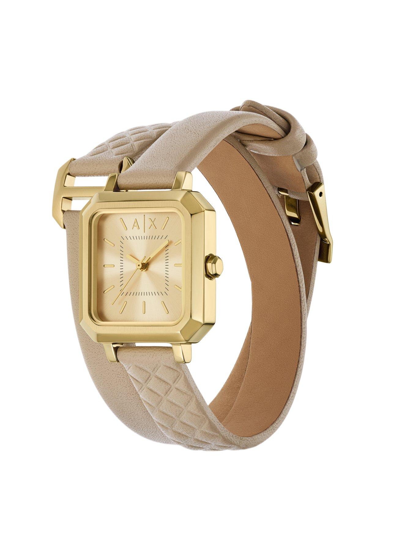  image of armani-exchange-3-hand-gold-tone-stainless-steel-watch-ax5728