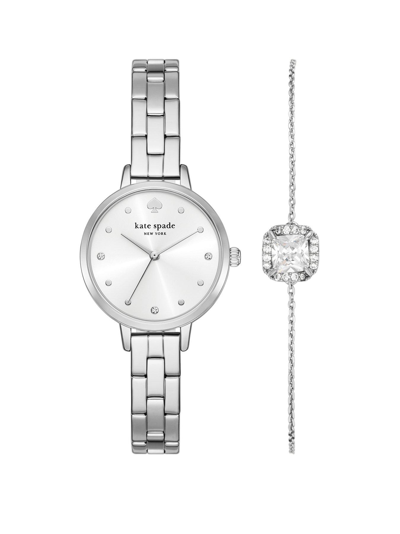 Kate Spade New York women's metro three-hand, silver-tone alloy watch, KSW1867