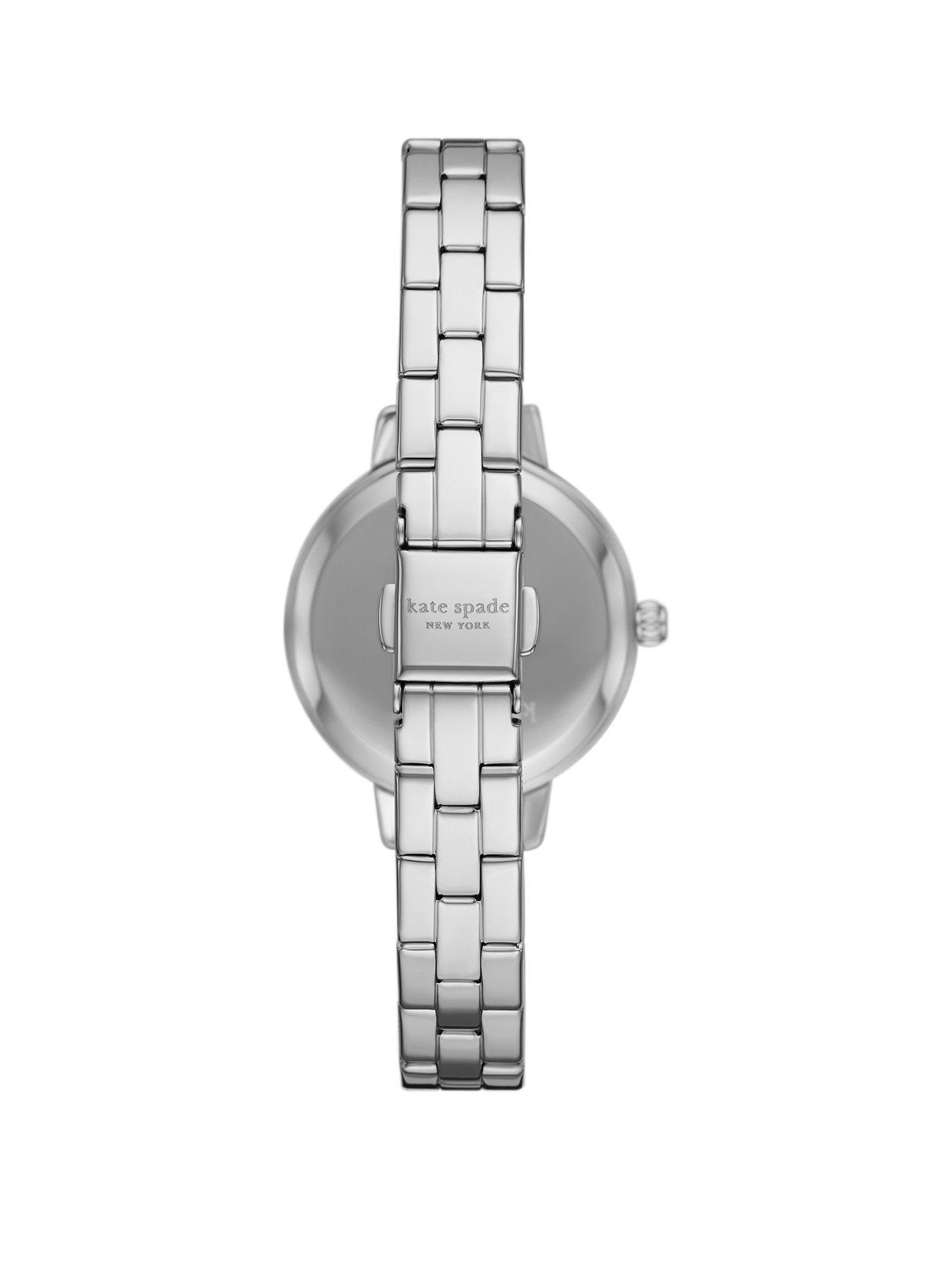  image of kate-spade-new-york-womens-metro-three-hand-silver-tone-alloy-watch-ksw1867