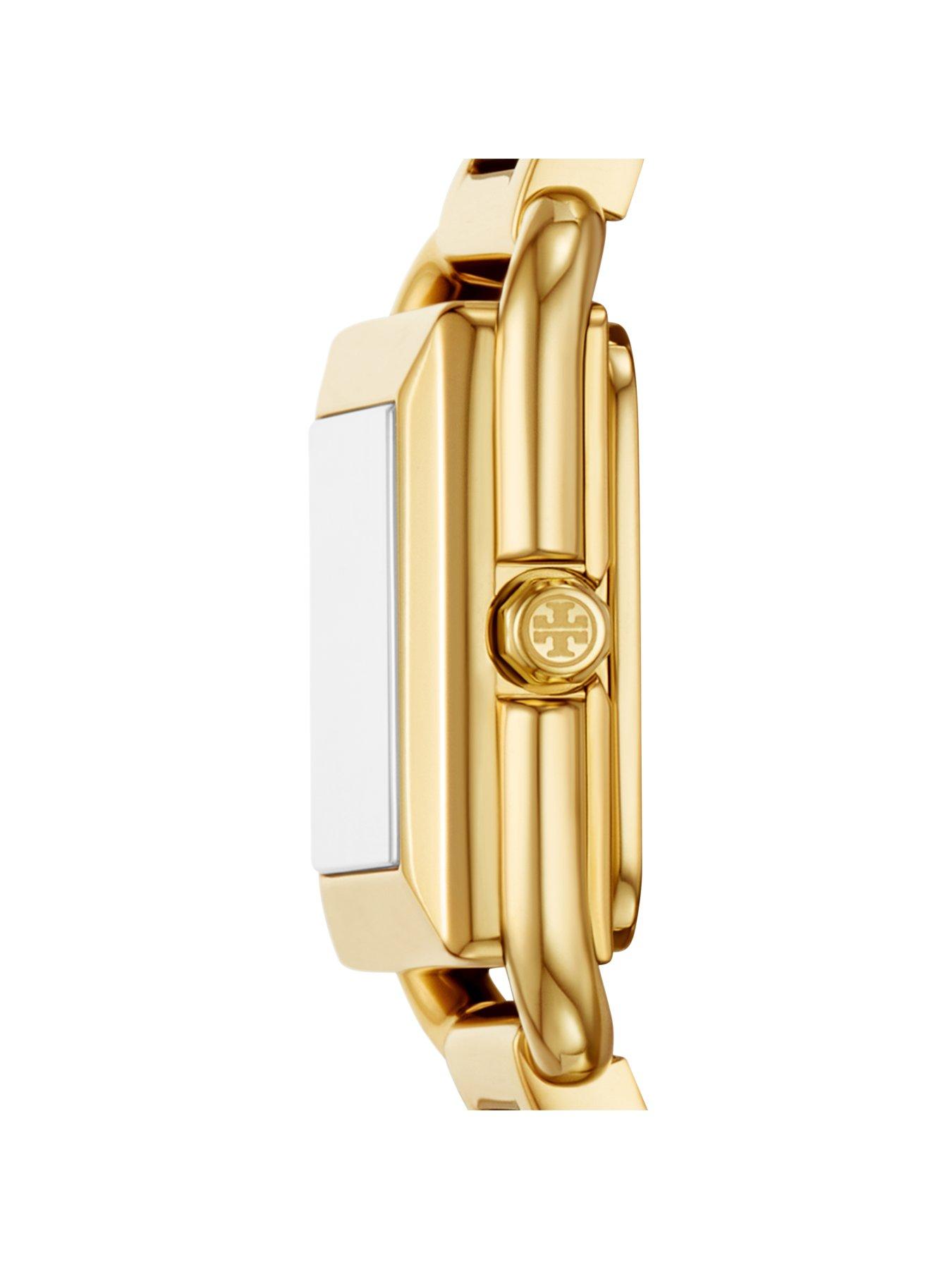 Image 4 of 5 of Tory Burch Women's Mini Kira Square 2-Hand Gold-Tone Stainless Steel Watch TBW6022