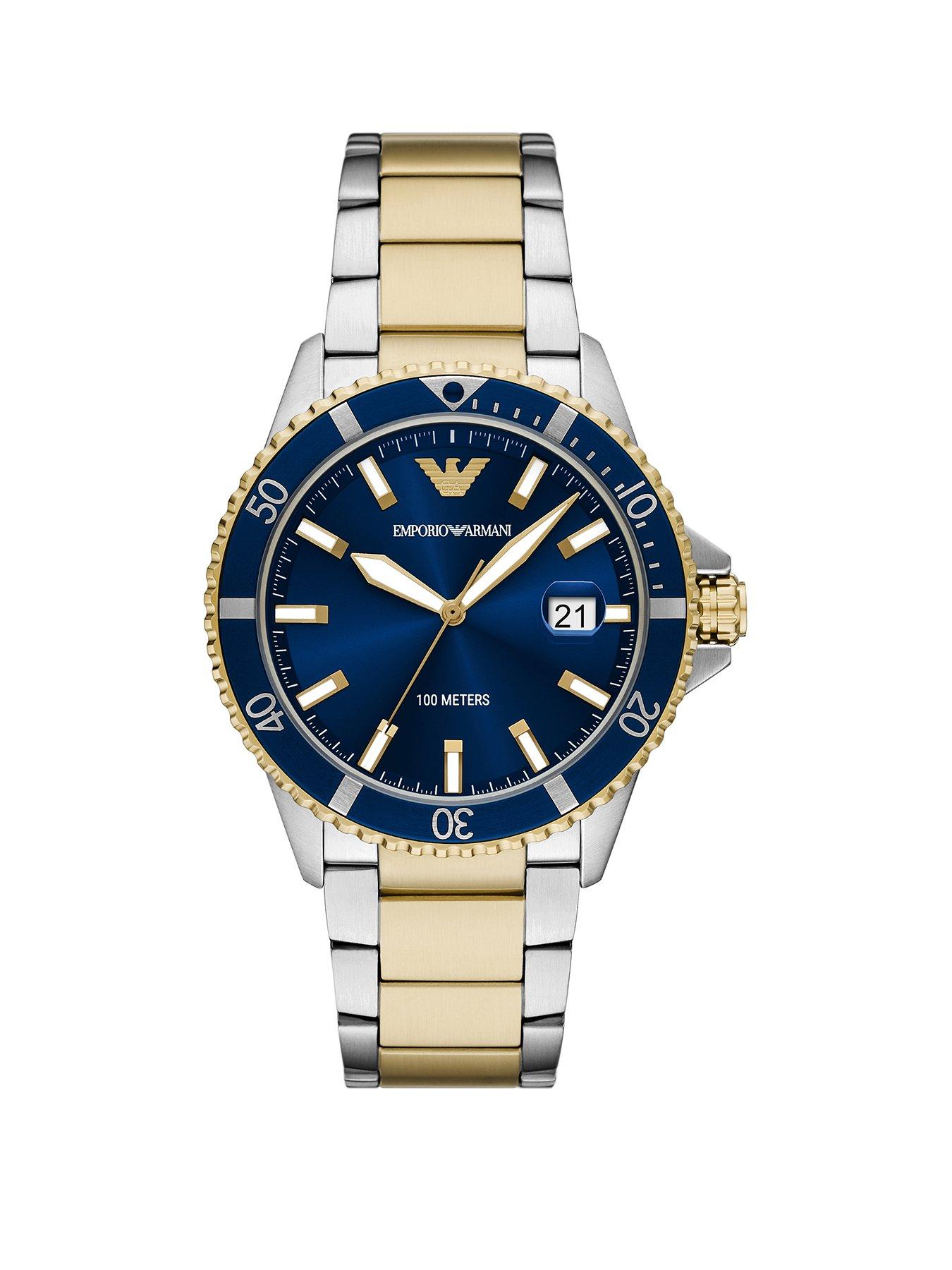 Emporio Armani Men's World Explorer 3-Hand Date, Stainless Steel