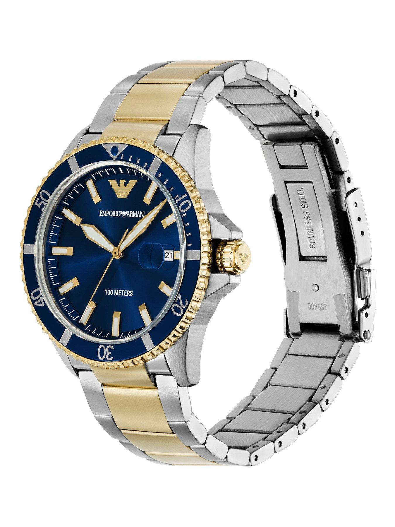  image of emporio-armani-mens-world-explorer-3-hand-date-stainless-steel-watchnbspar11682