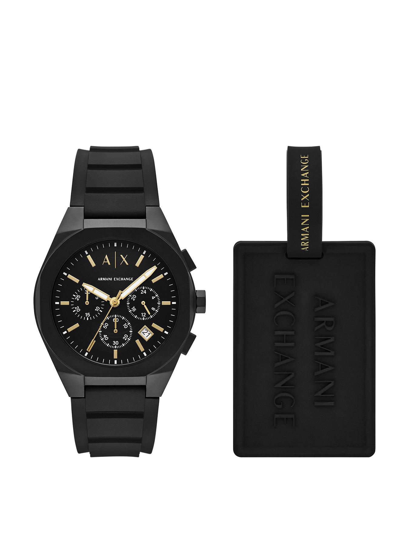 Armani Exchange Men's Chronograph, Black Stainless Steel Watch ...