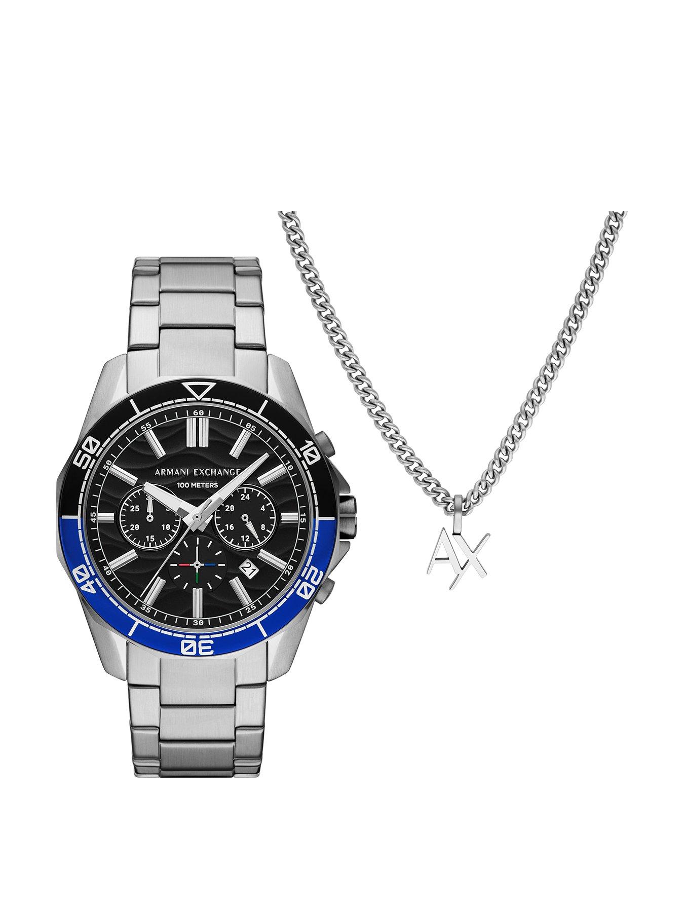 armani-exchange-mens-chronograph-gunmetal-stainless-steel-watch-ax7166set