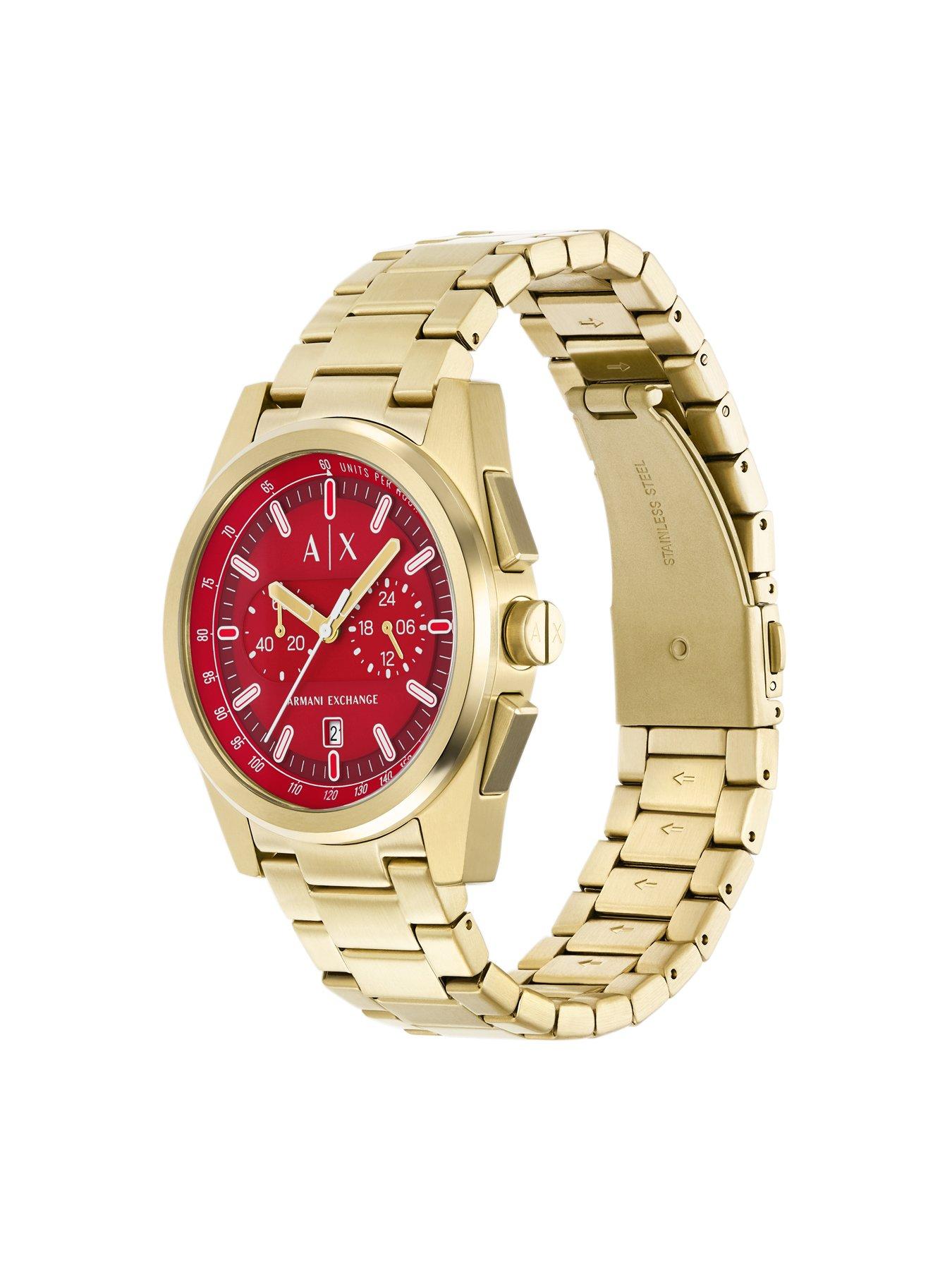  image of armani-exchange-mens-chronographnbspgold-tone-stainless-steel-watch-ax2863
