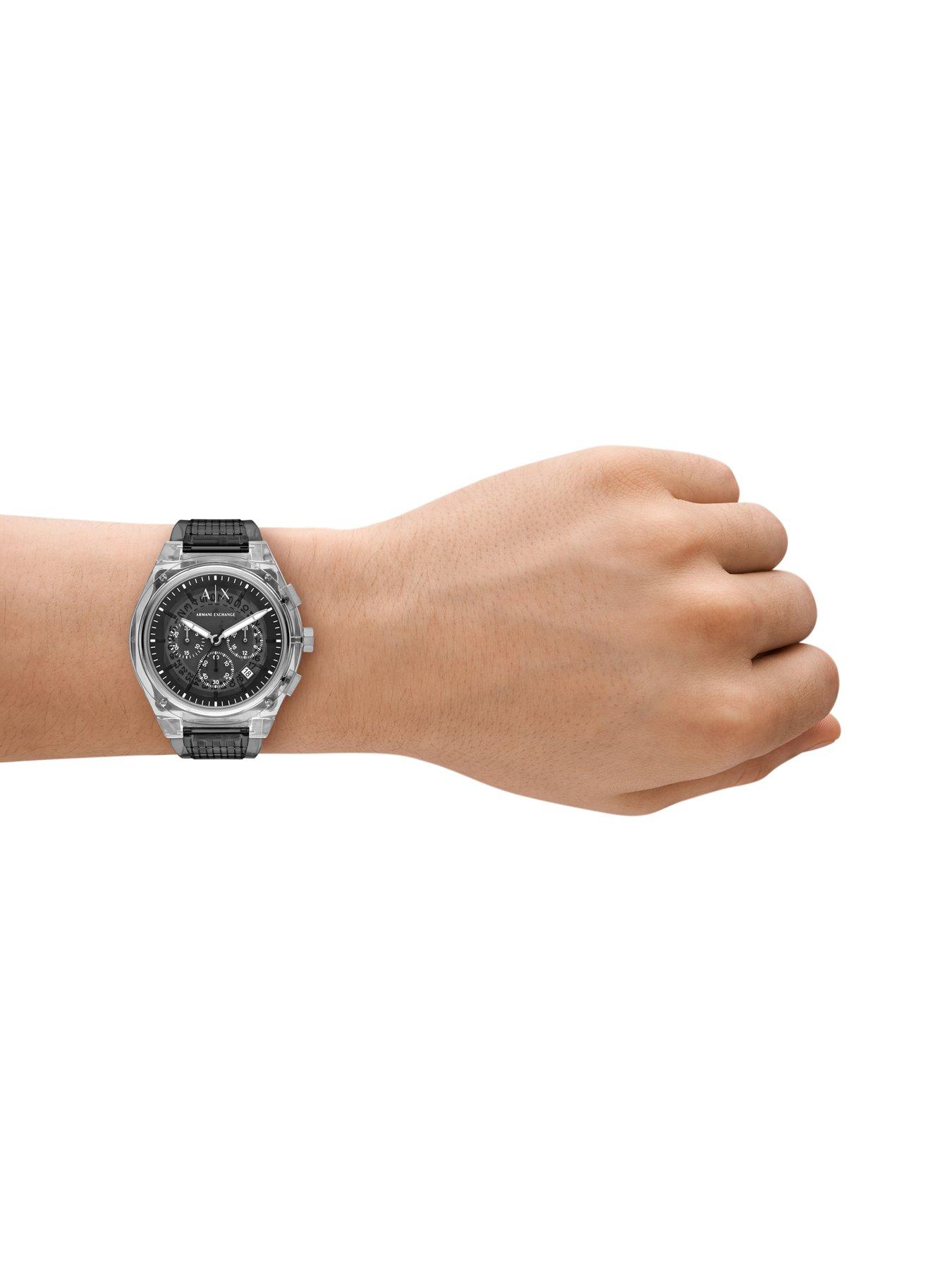 Image 3 of 6 of Armani Exchange Men's Chronograph Clear Nylon Watch [AX4167]