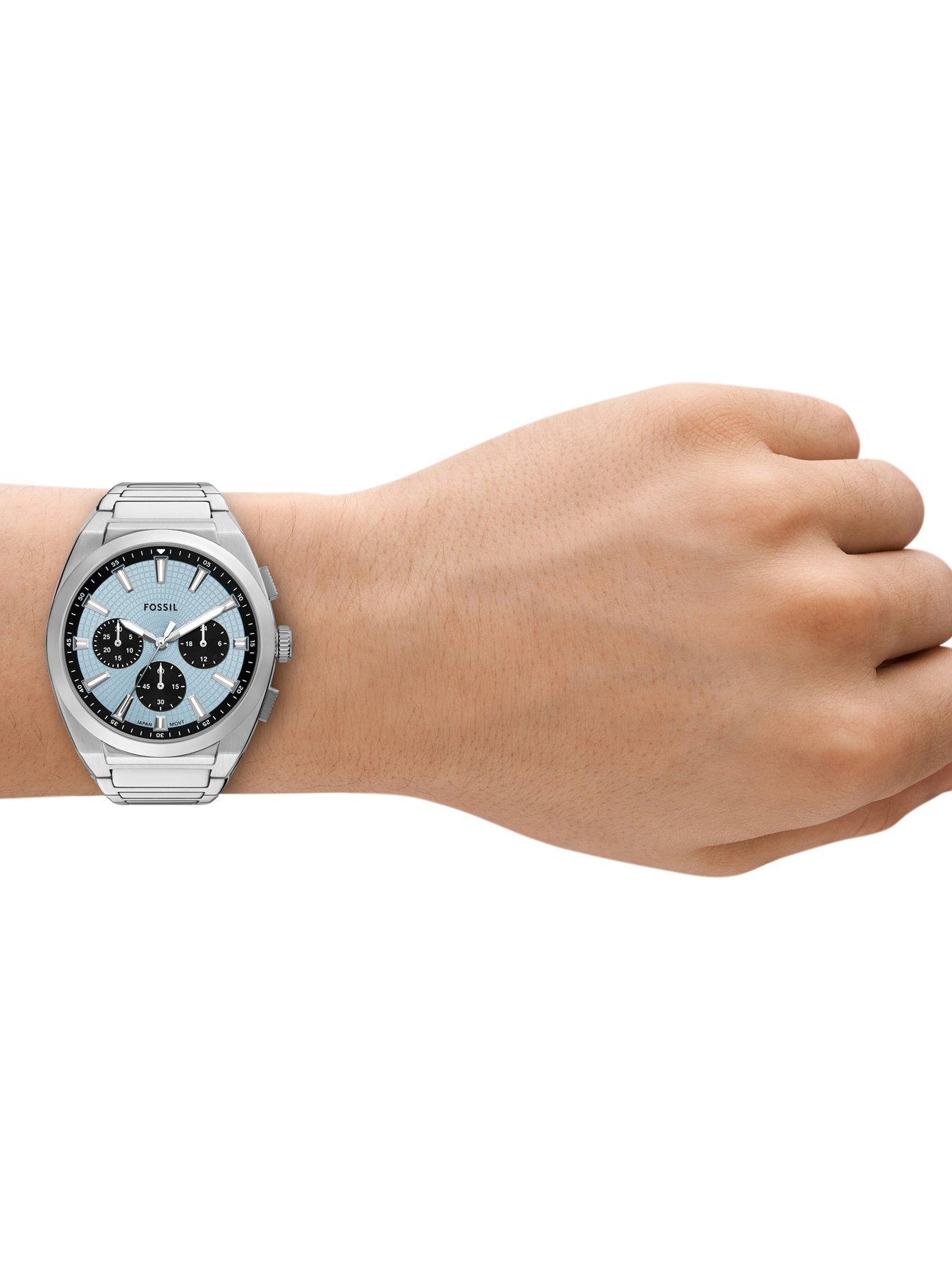  image of fossil-mens-everett-chronograph-stainless-steel-watch-fs6105