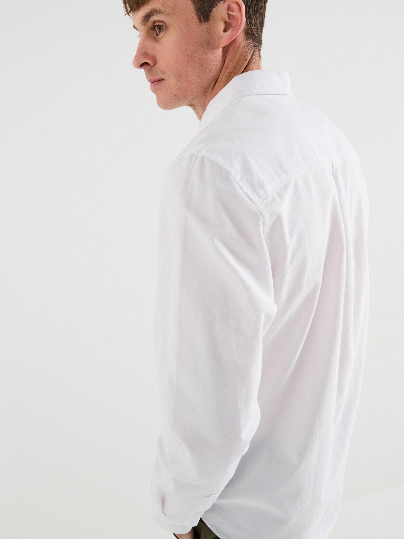 Image 2 of 6 of The Very Collection Long Sleeve Button Down Oxford Shirt - White