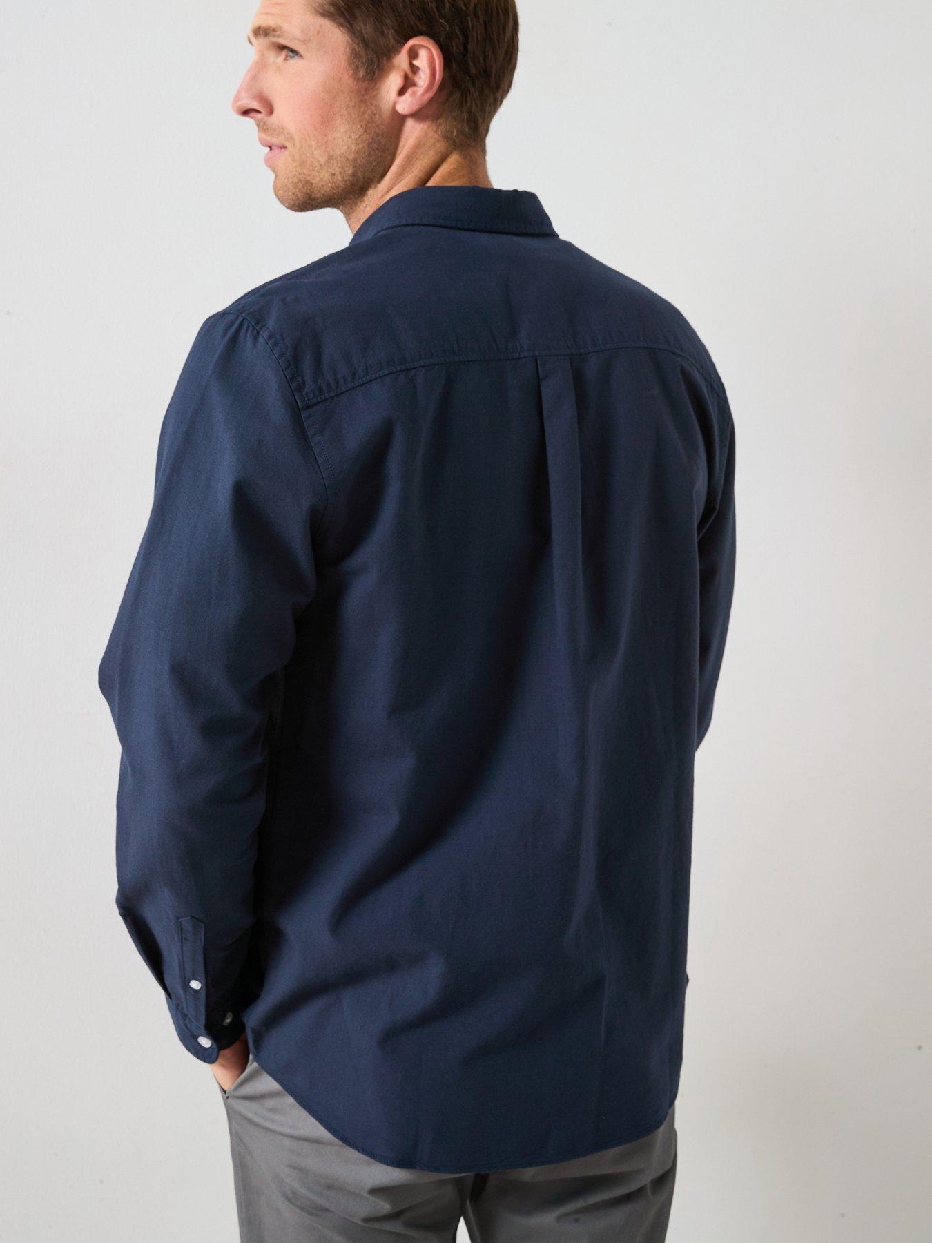 Image 2 of 6 of The Very Collection Long Sleeve Button Down Oxford Shirt - Navy