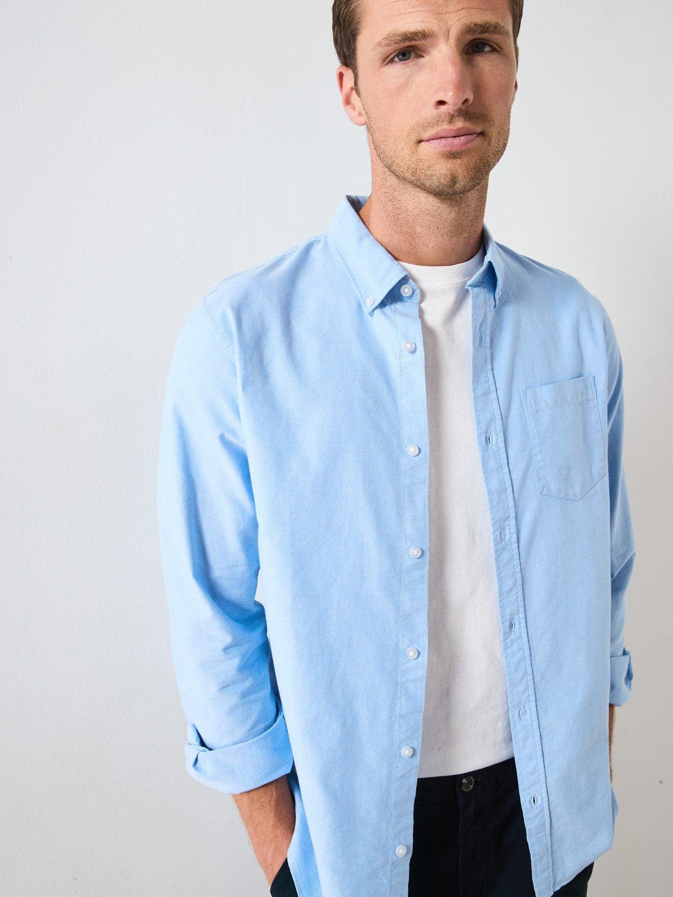 The Very Collection Long Sleeve Button Down Oxford Shirt - Light Blue
