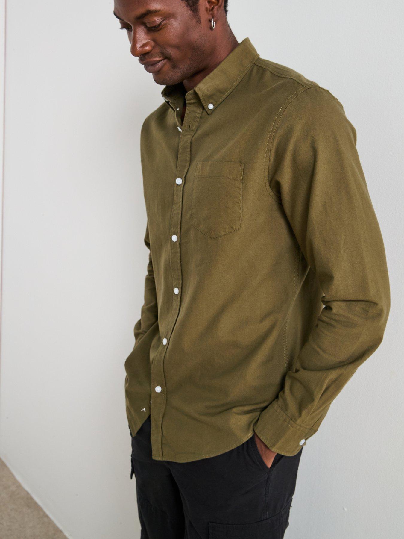  image of very-man-long-sleeve-button-down-oxford-shirt-khaki