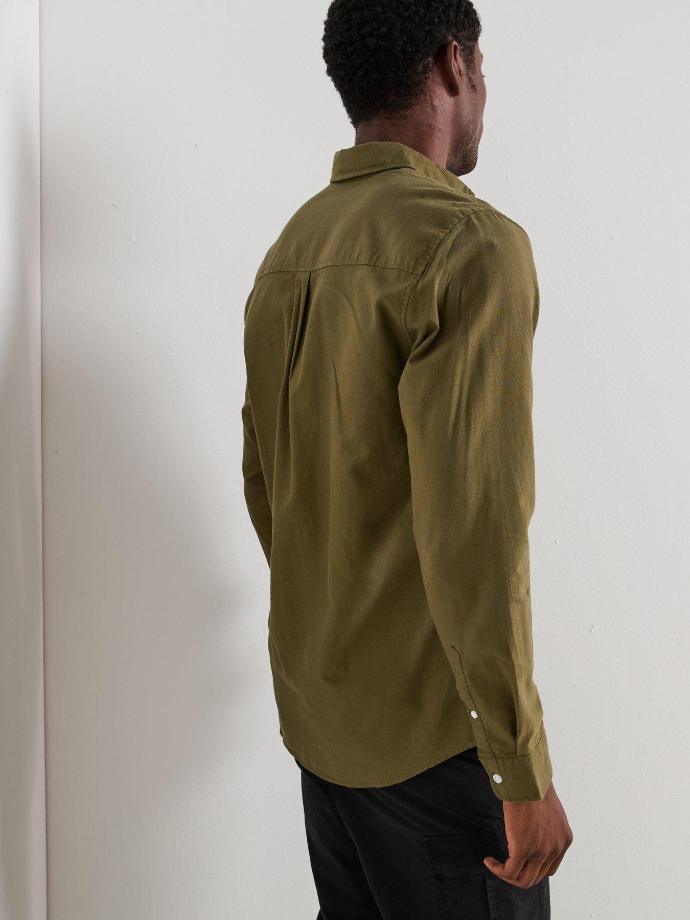  image of very-man-long-sleeve-button-down-oxford-shirt-khaki