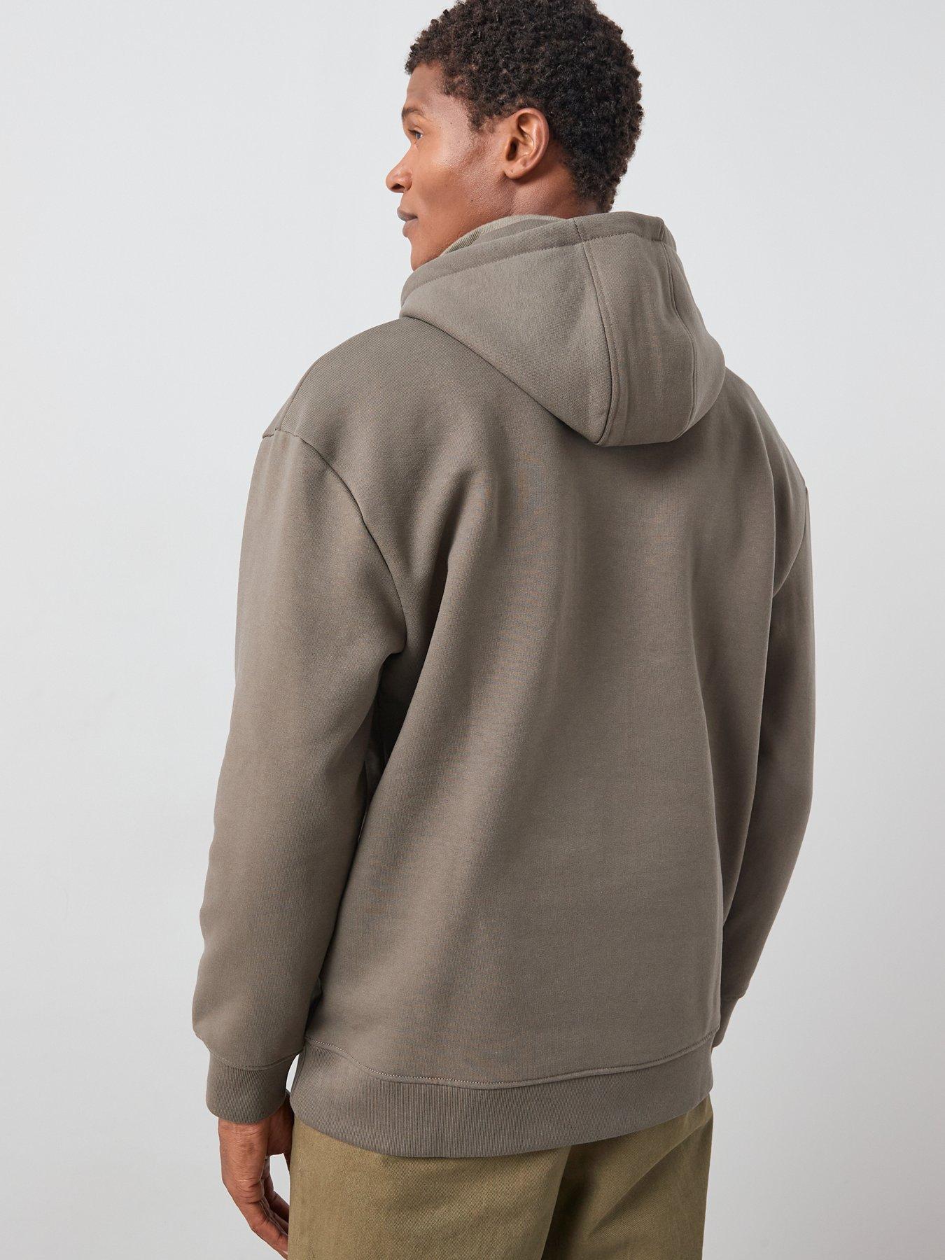  image of the-very-collection-heavyweight-relaxed-fit-hoodie-dark-khaki