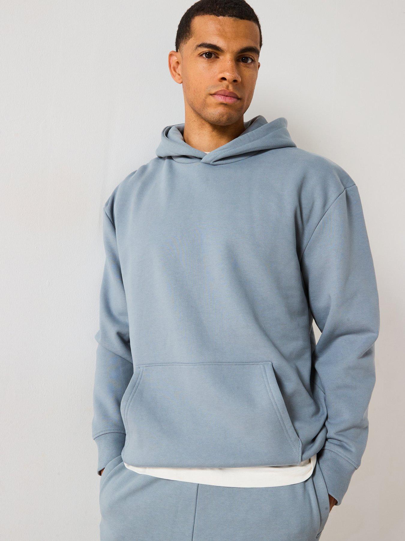 Image 1 of 6 of Very Man Heavyweight Relaxed Fit Hoodie - Light Blue