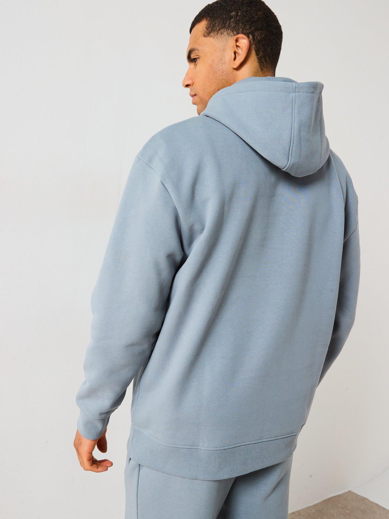 Image 2 of 6 of Very Man Heavyweight Relaxed Fit Hoodie - Light Blue