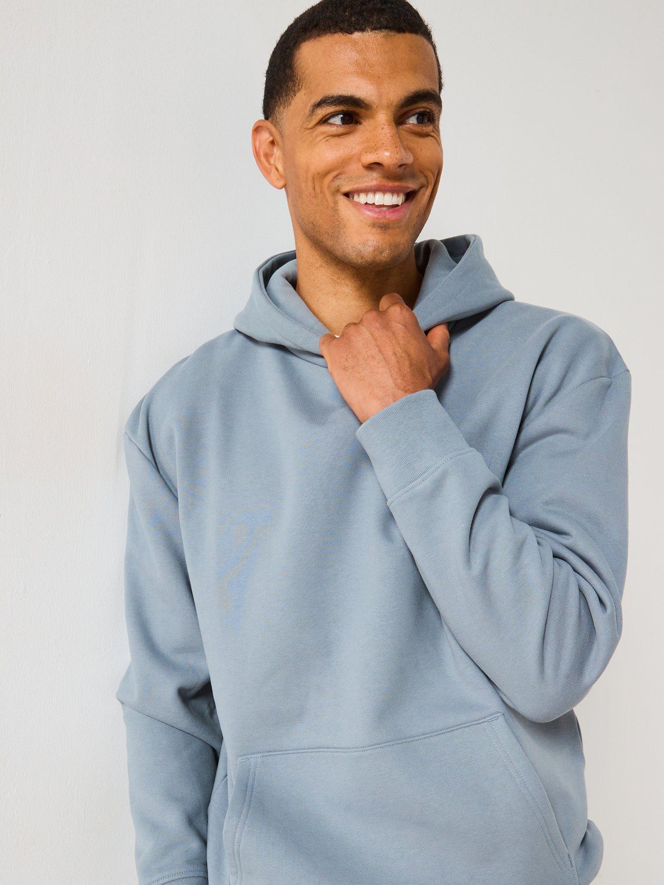 Image 4 of 6 of Very Man Heavyweight Relaxed Fit Hoodie - Light Blue