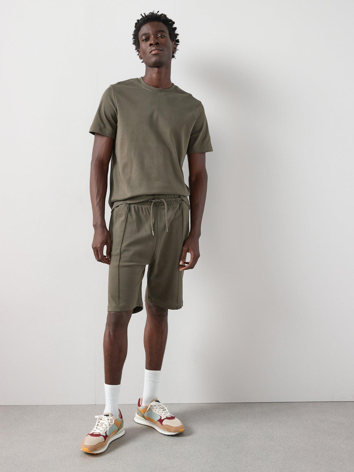 Very Man 100% Cotton Interlock T-Shirt And Short Set - Khaki