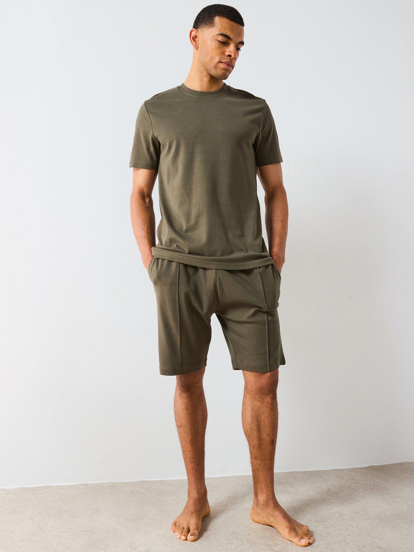 undefined 100% Cotton Interlock T-Shirt And Short Set - Khaki