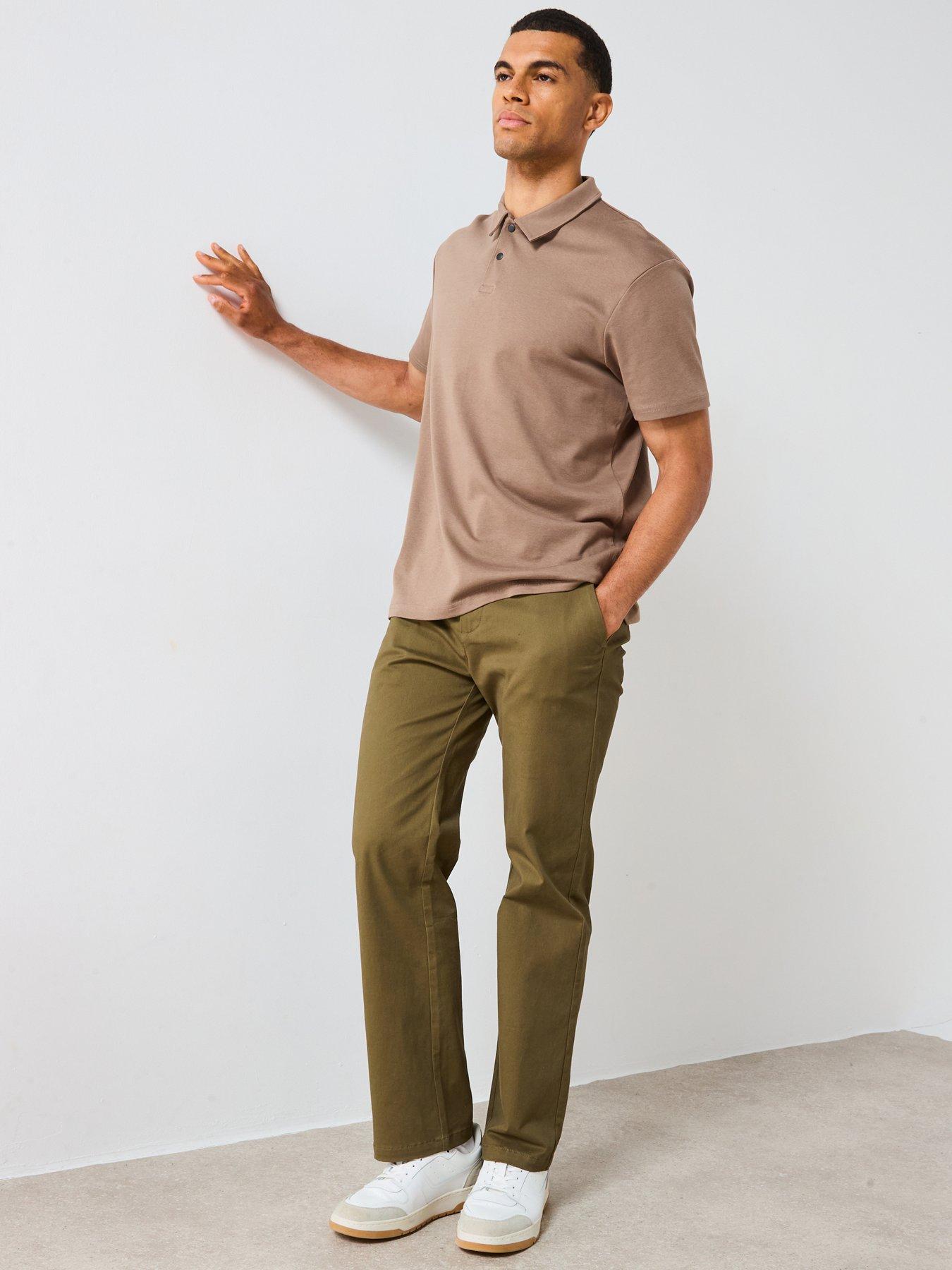 Image 5 of 6 of Very Man Interlock Popper Polo Top - Brown