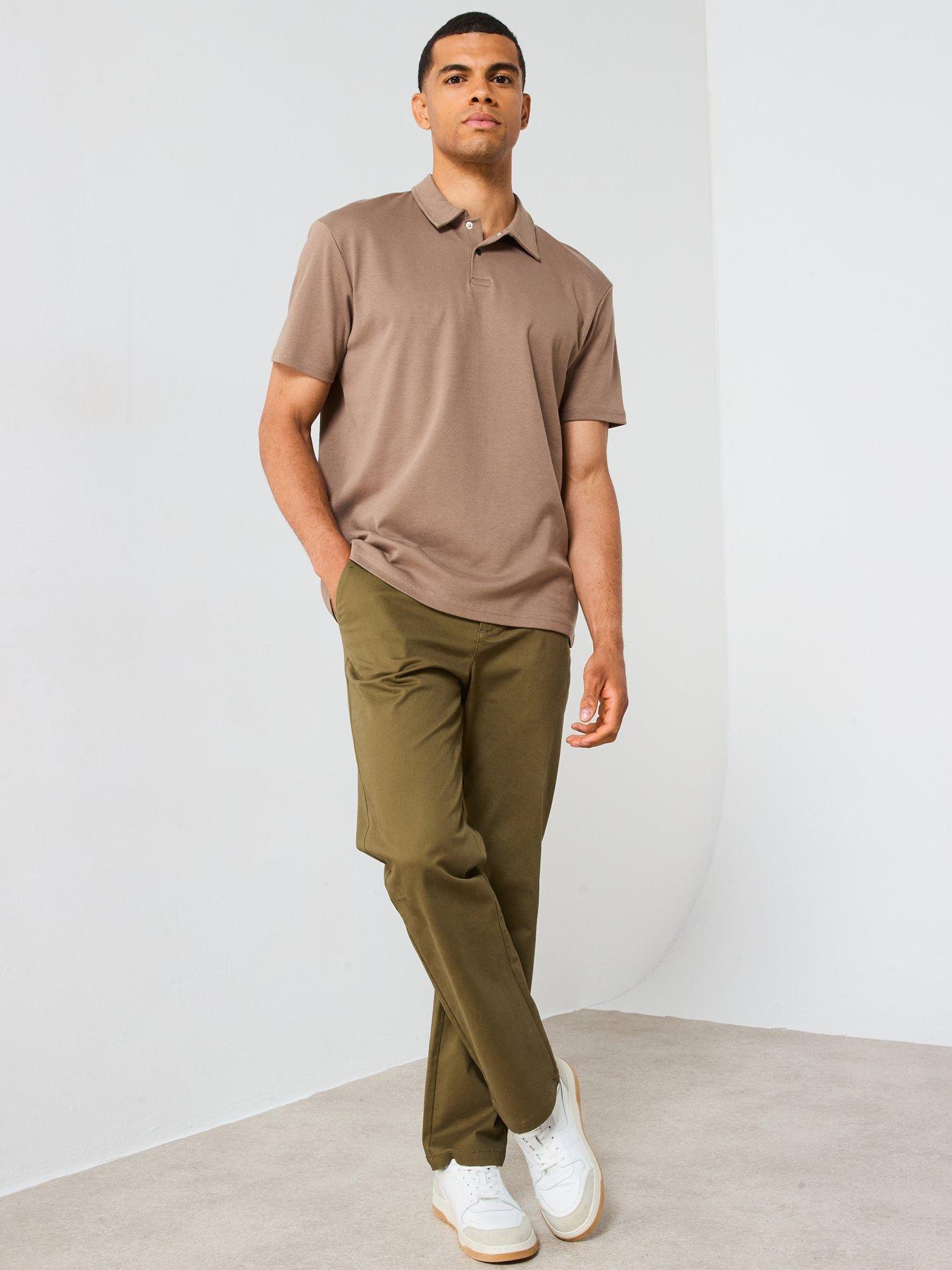 Image 6 of 6 of Very Man Interlock Popper Polo Top - Brown