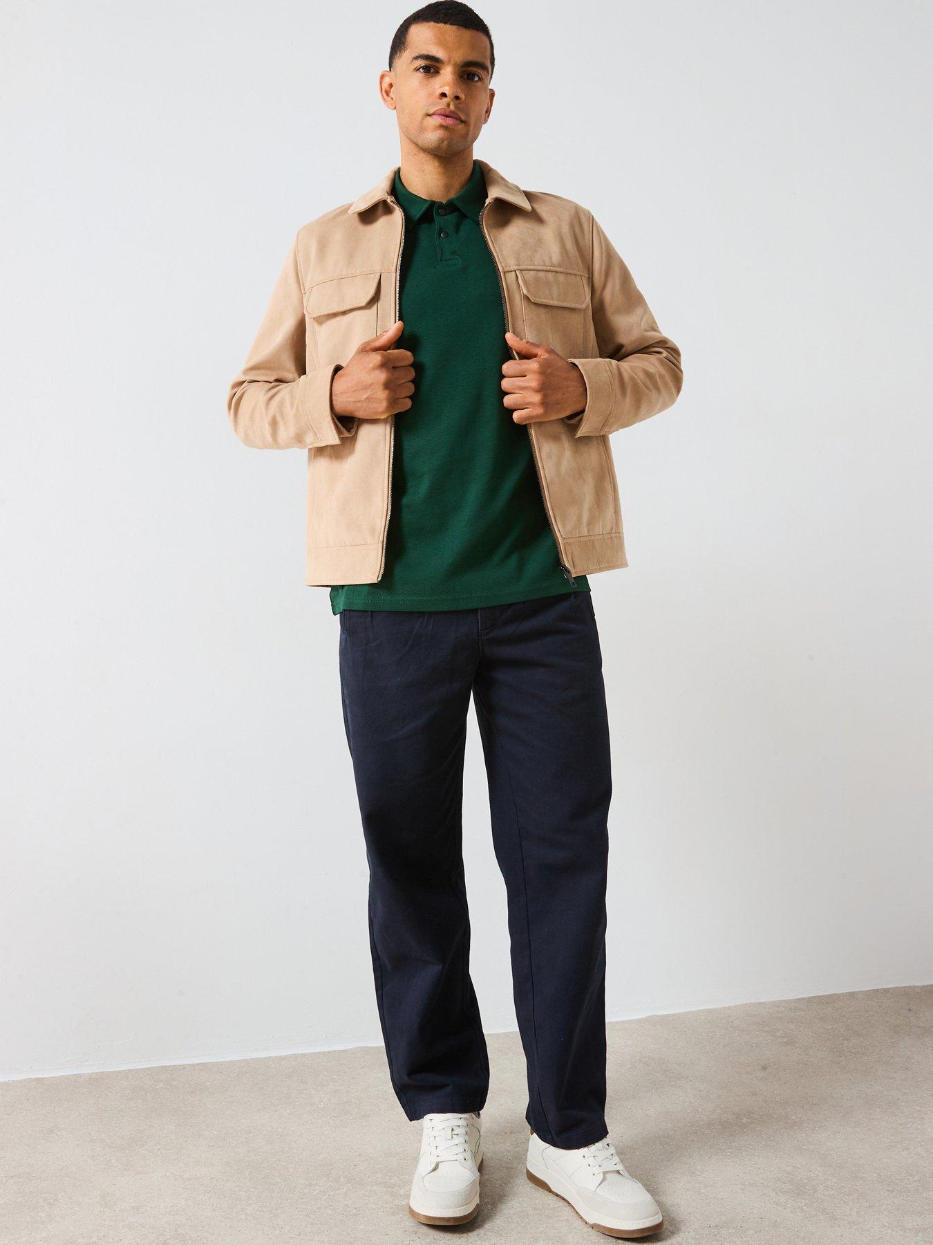 Image 3 of 6 of Very Man Interlock Popper Polo Top - Green