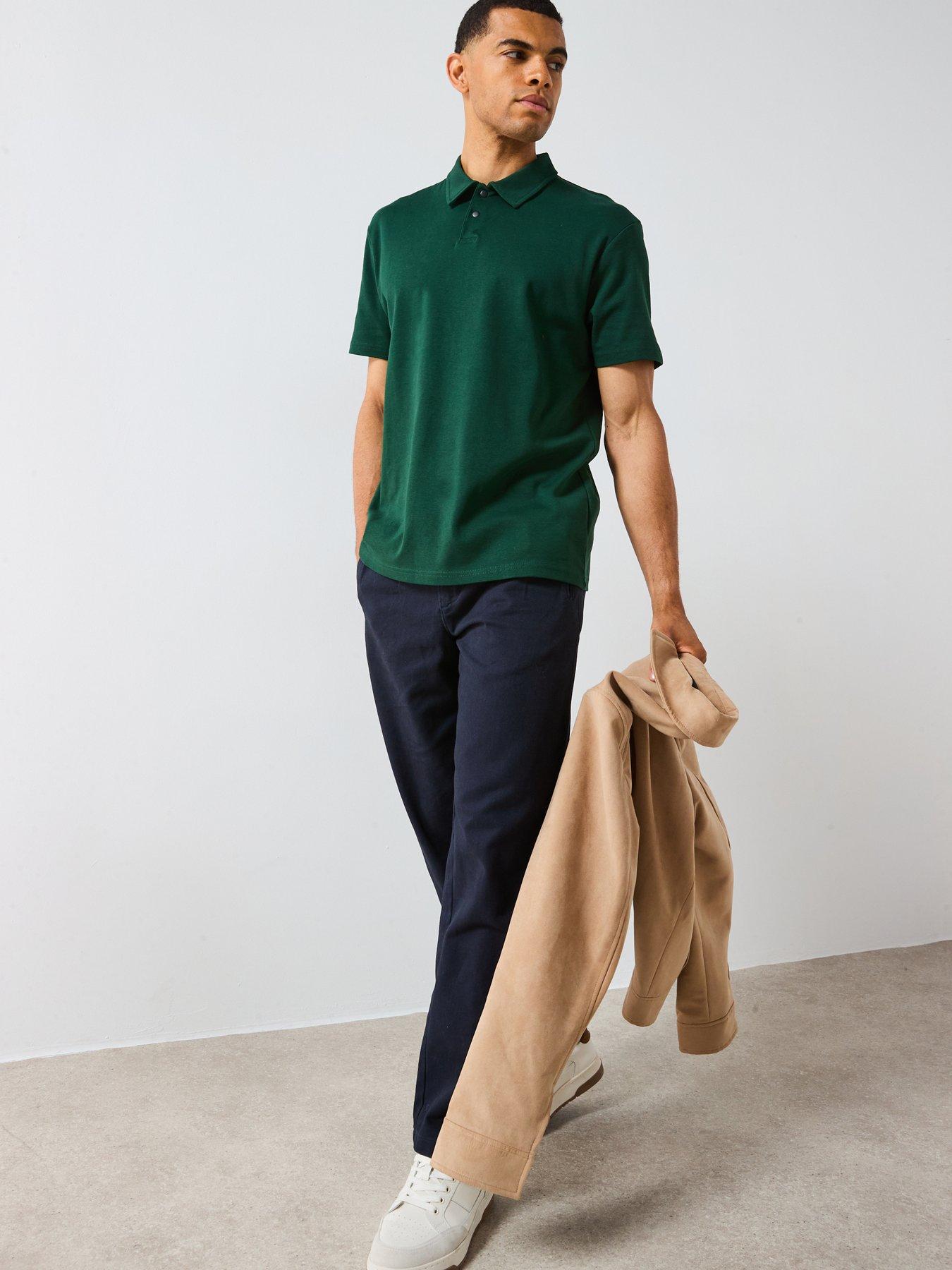 Image 6 of 6 of Very Man Interlock Popper Polo Top - Green