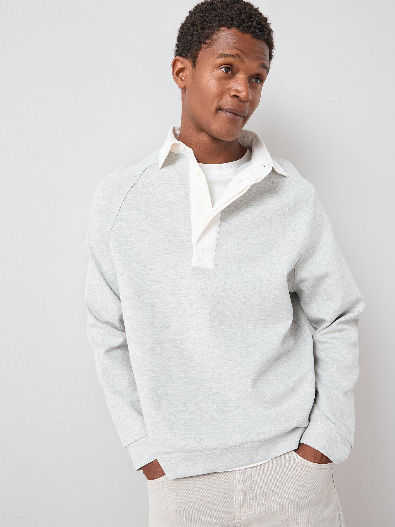 undefined Oversized Polo Sweatshirt - Grey