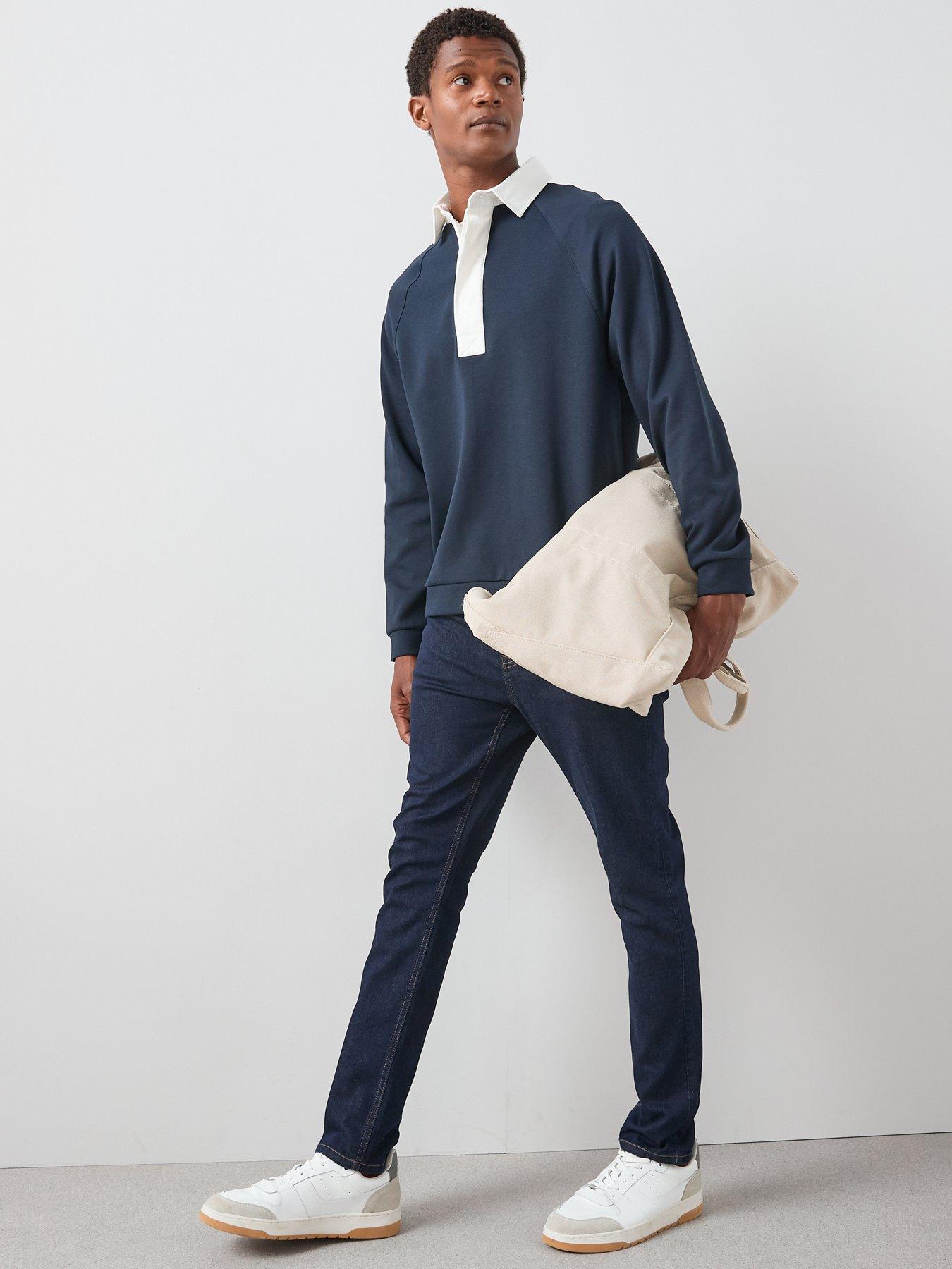 Image 3 of 6 of Very Man Oversized Polo Sweatshirt - Navy