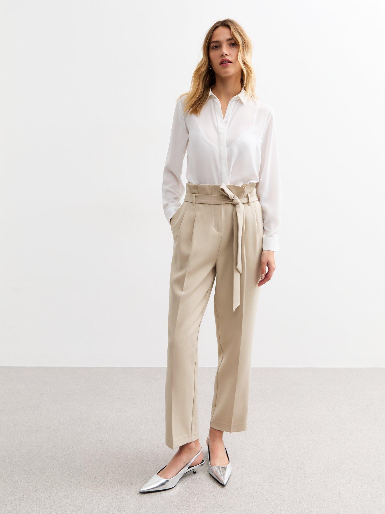 undefined Stone Paperbag Trousers