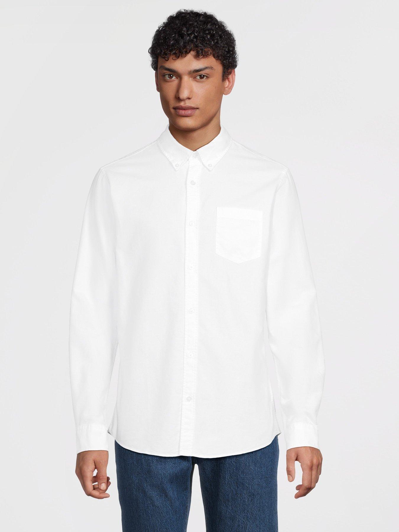 Image 2 of 7 of The Very Collection 2 Pack Pure Cotton Long Sleeve Oxford Shirt - Navy/White