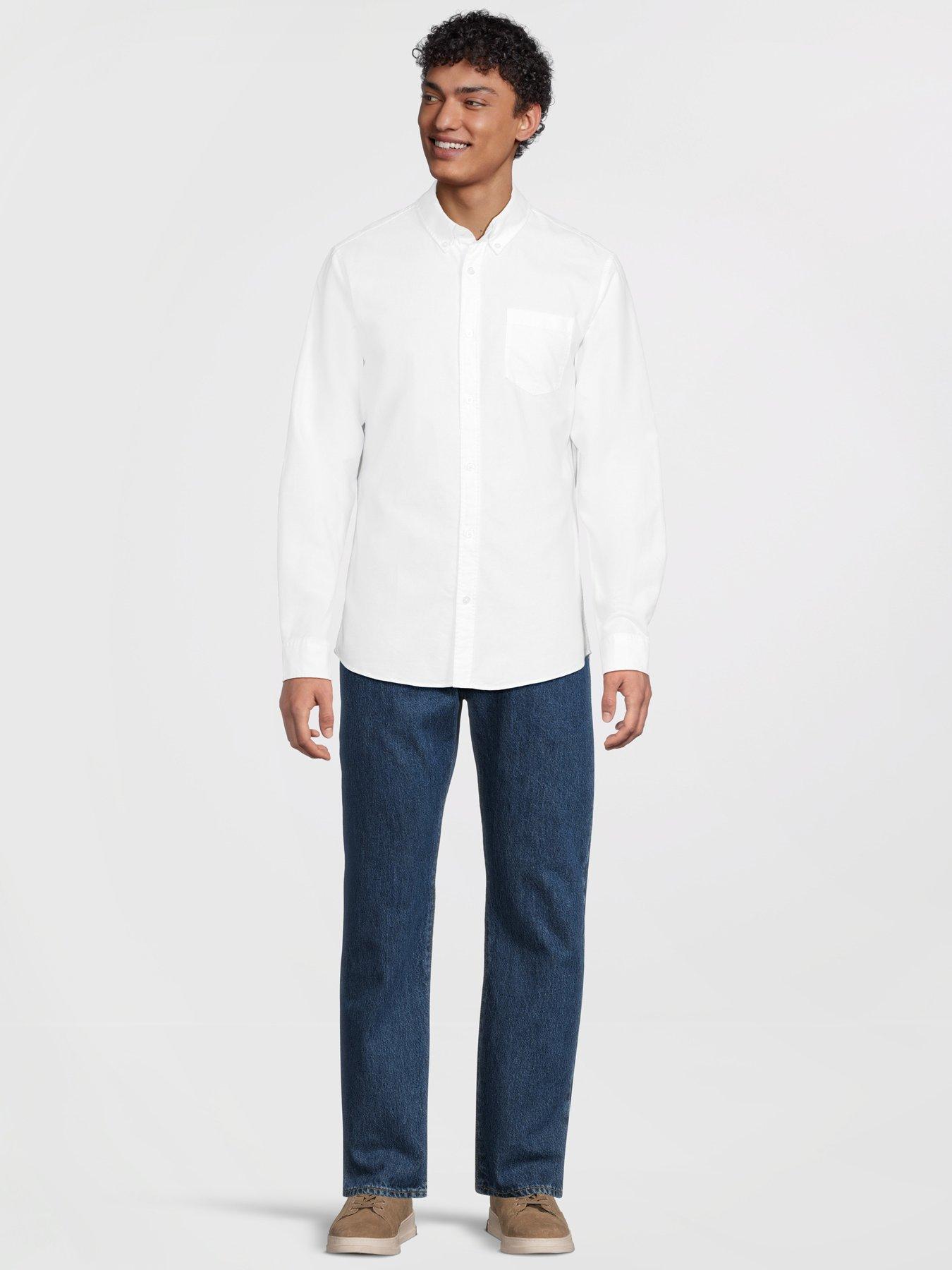 Image 4 of 7 of The Very Collection 2 Pack Pure Cotton Long Sleeve Oxford Shirt - Navy/White