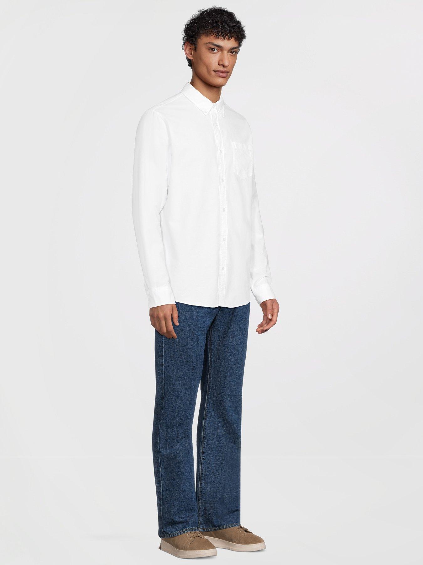 Image 5 of 7 of The Very Collection 2 Pack Pure Cotton Long Sleeve Oxford Shirt - Navy/White