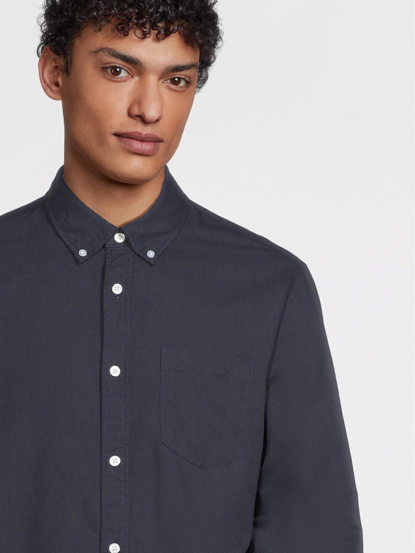 Image 6 of 7 of The Very Collection 2 Pack Pure Cotton Long Sleeve Oxford Shirt - Navy/White