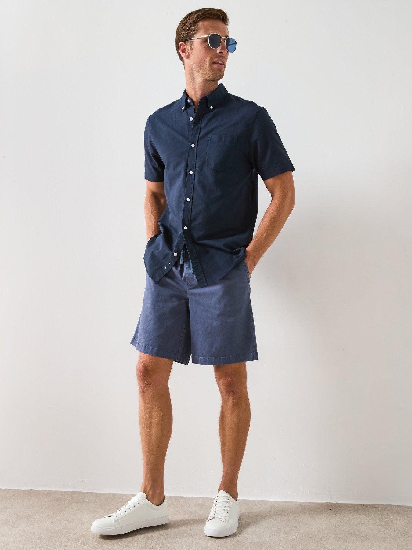 Image 3 of 6 of Very Man Short Sleeve Button Down Oxford Shirt - Navy