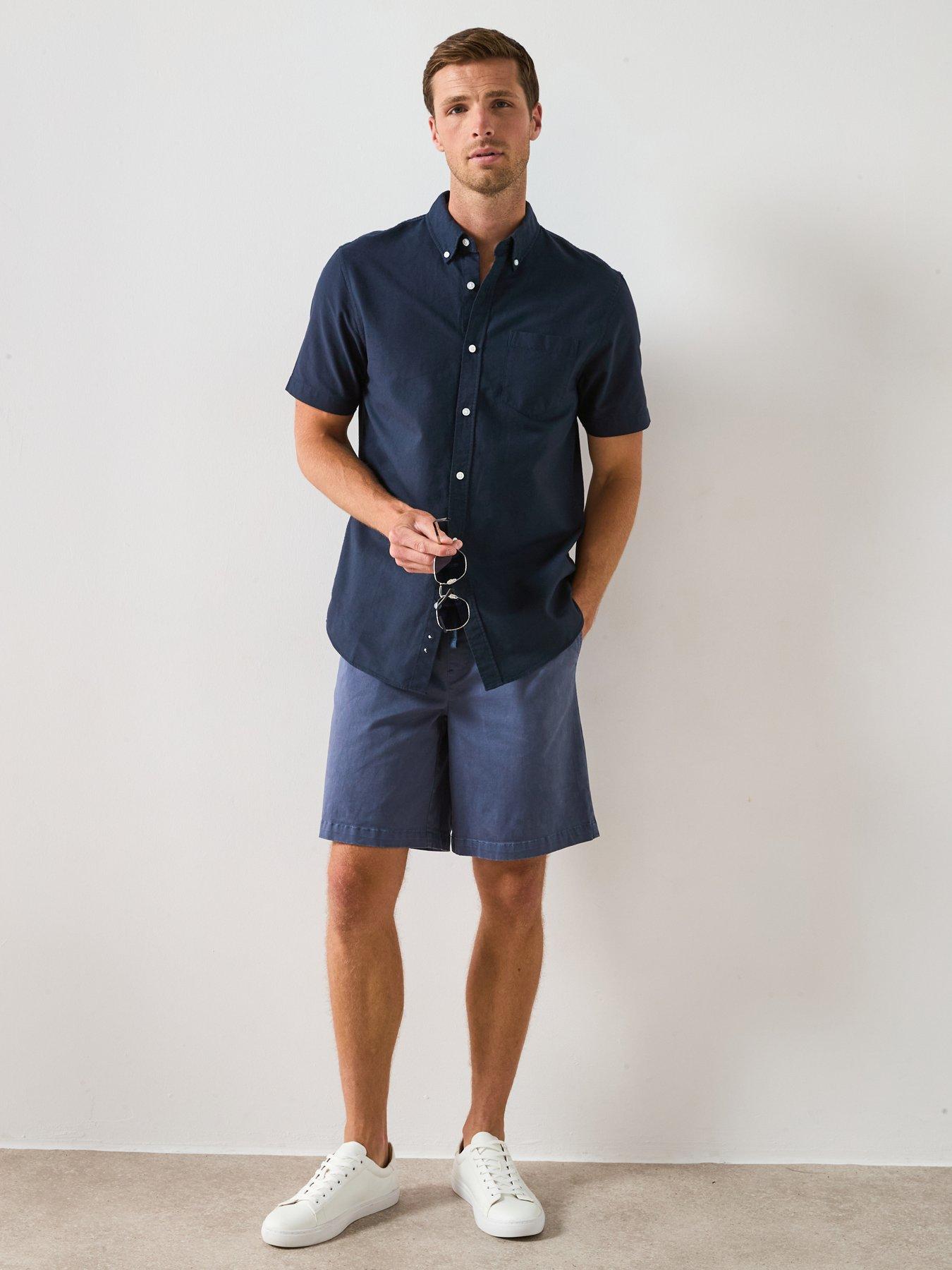 Image 6 of 6 of Very Man Short Sleeve Button Down Oxford Shirt - Navy