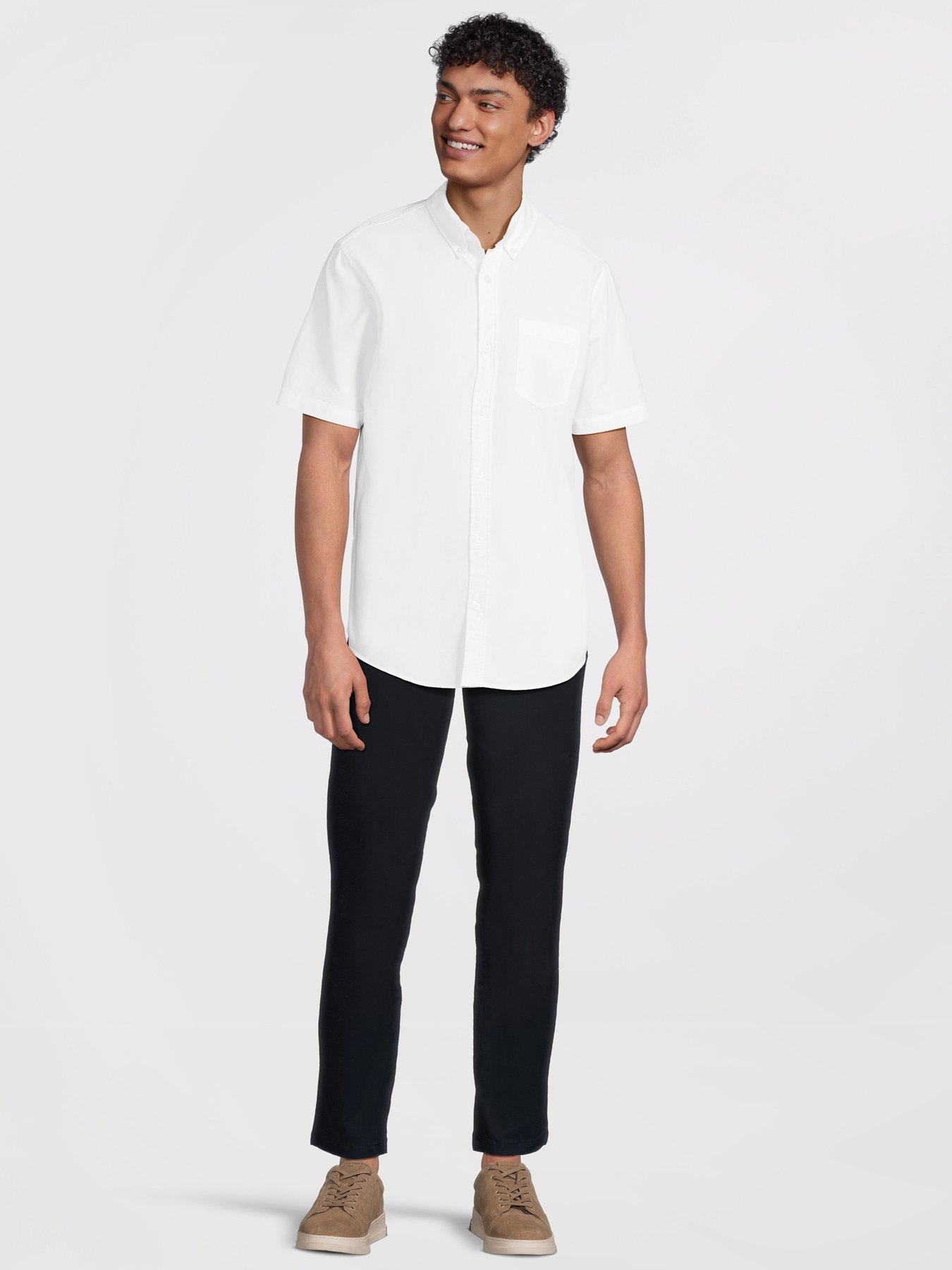  image of the-very-collection-2-pack-short-sleeve-oxford-shirts-whitenavy