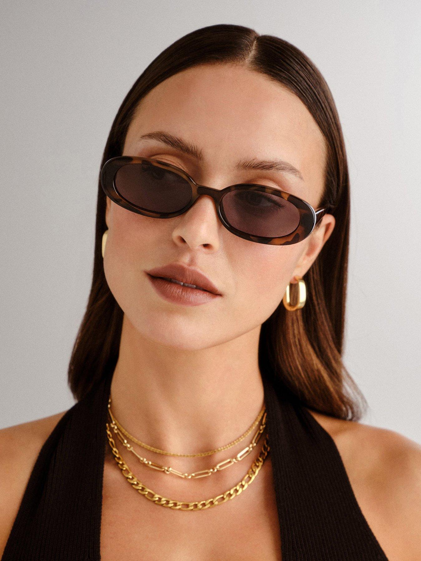 LE SPECS Outta Love Tort Sunglass - Dark Brown