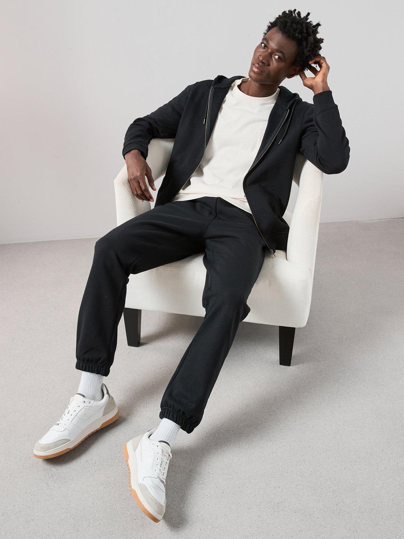Image 4 of 7 of The Very Collection Heavyweight Relaxed Fit Joggers - Black