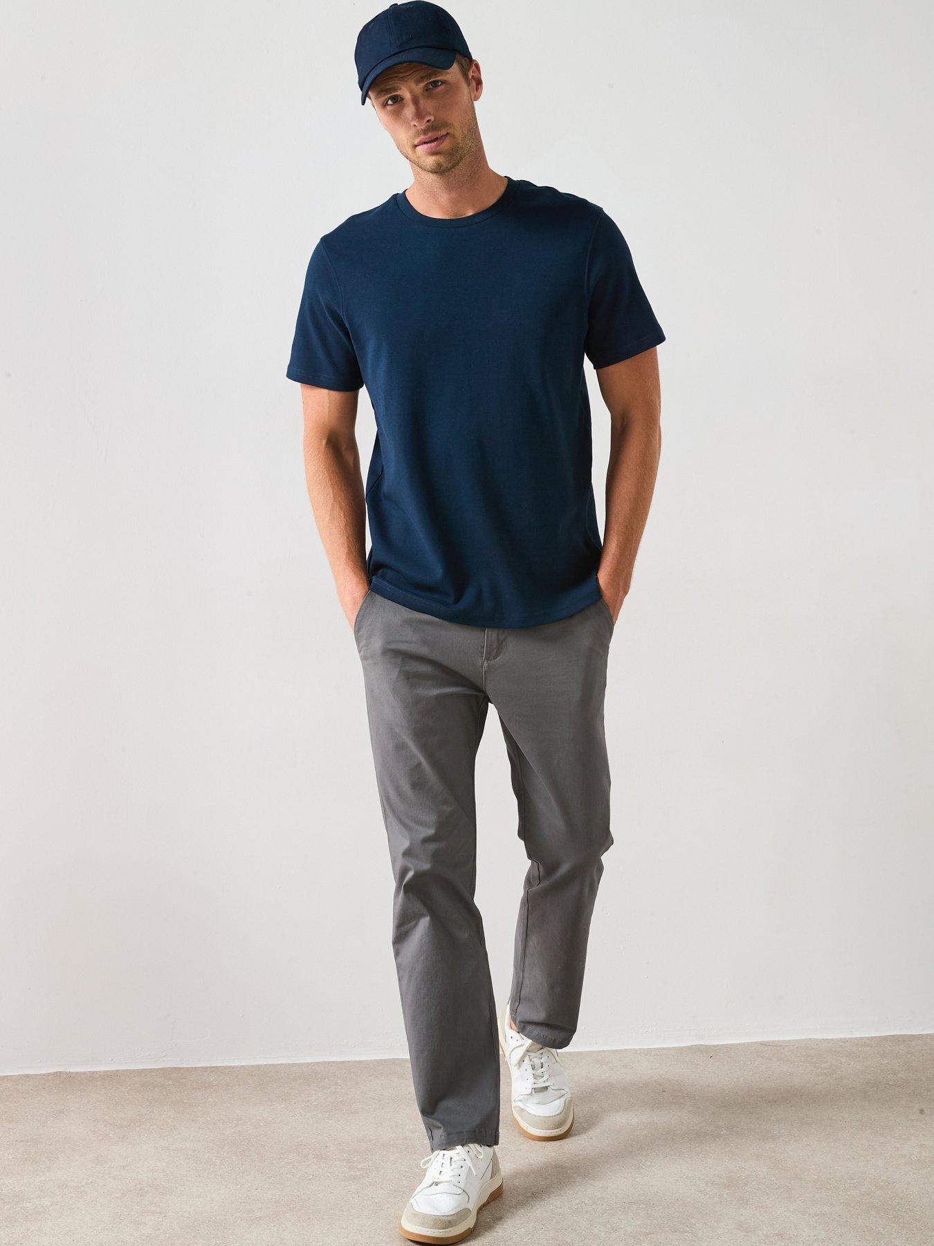 Image 6 of 6 of Very Man Regular Fit Heavyweight T-Shirt - Navy