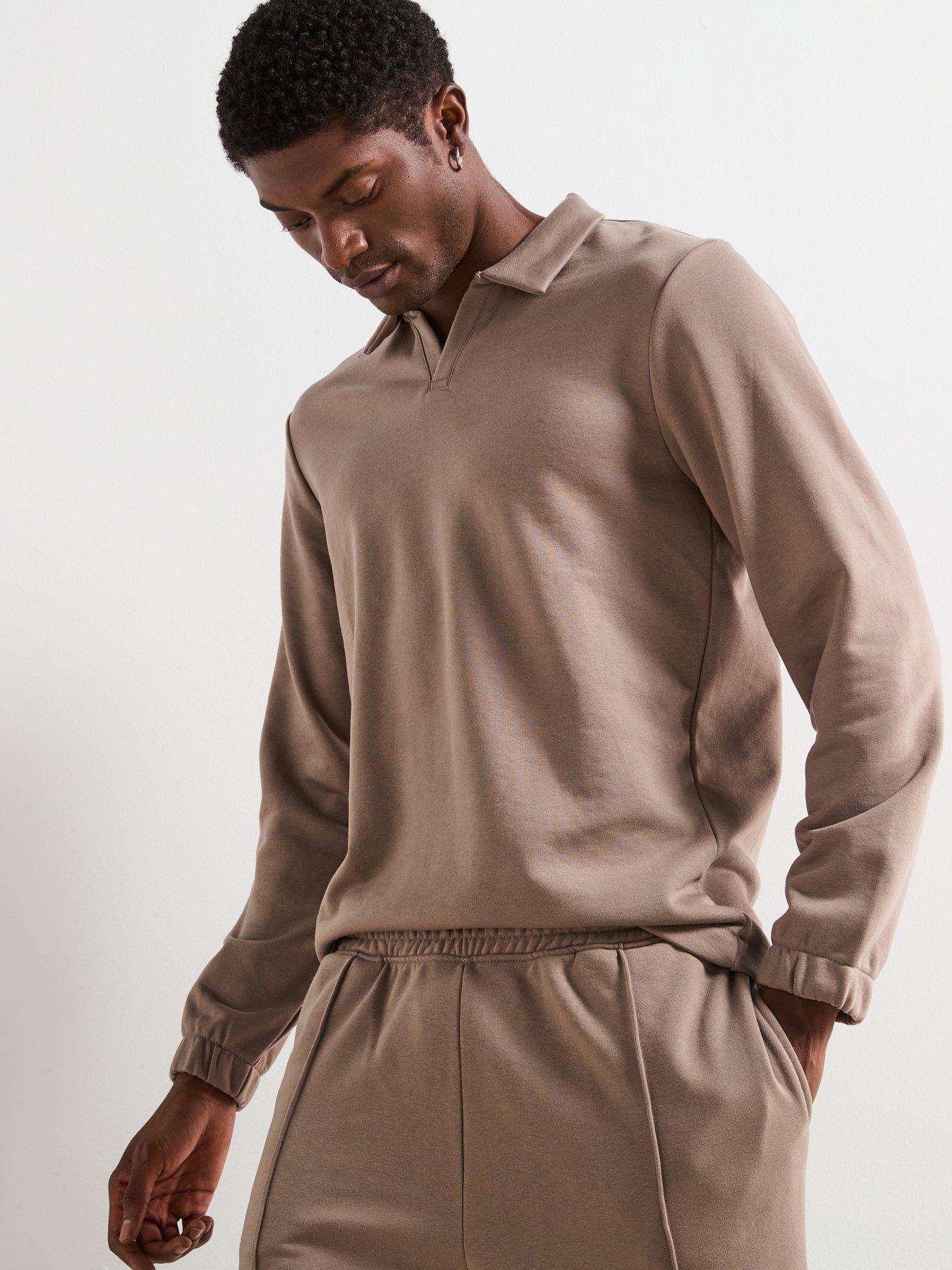 Very Man Heavyweight Trophy Neck Sweatshirt - Beige