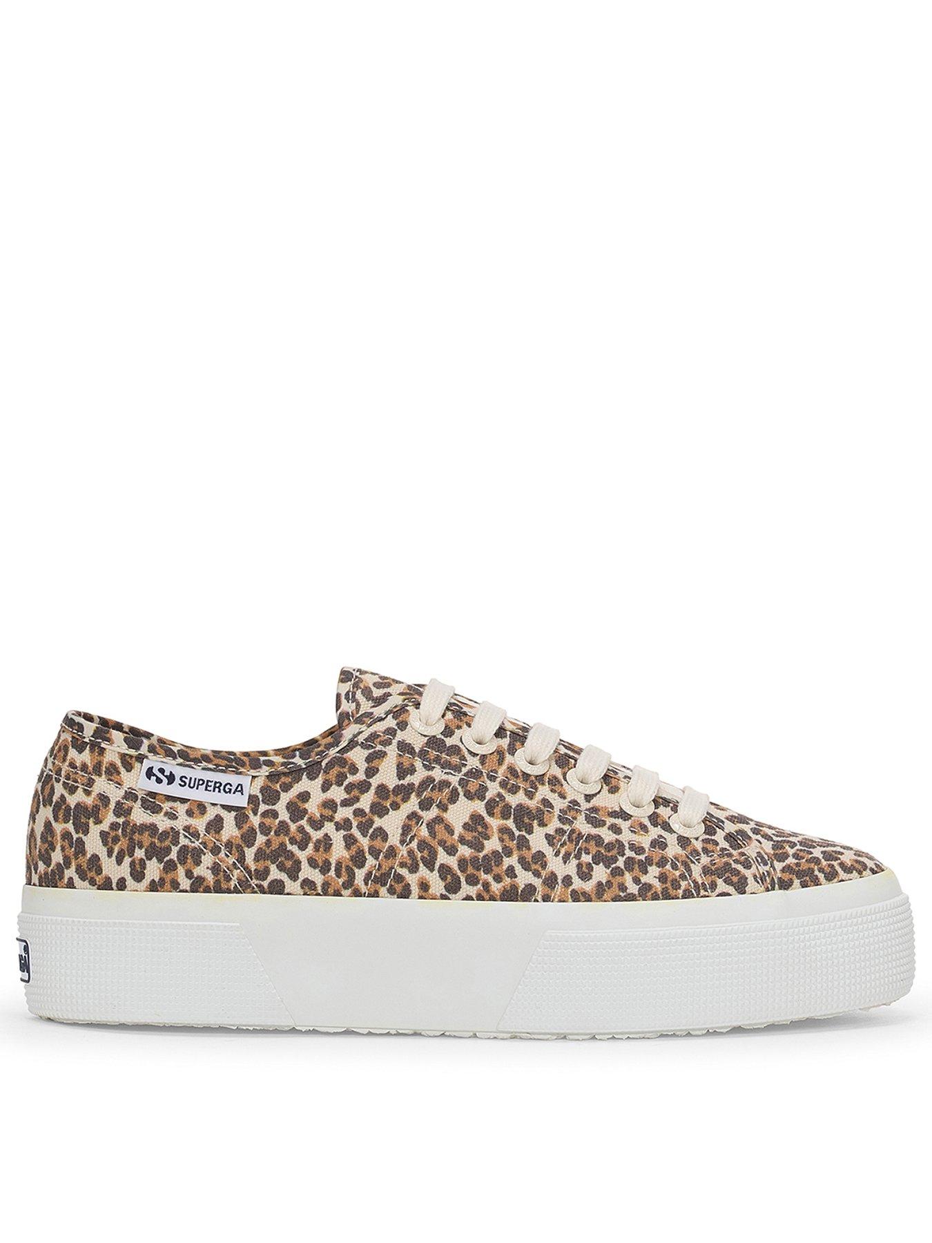 SUPERGA 3740 Platform Leopard Print Plimsoll - Beige