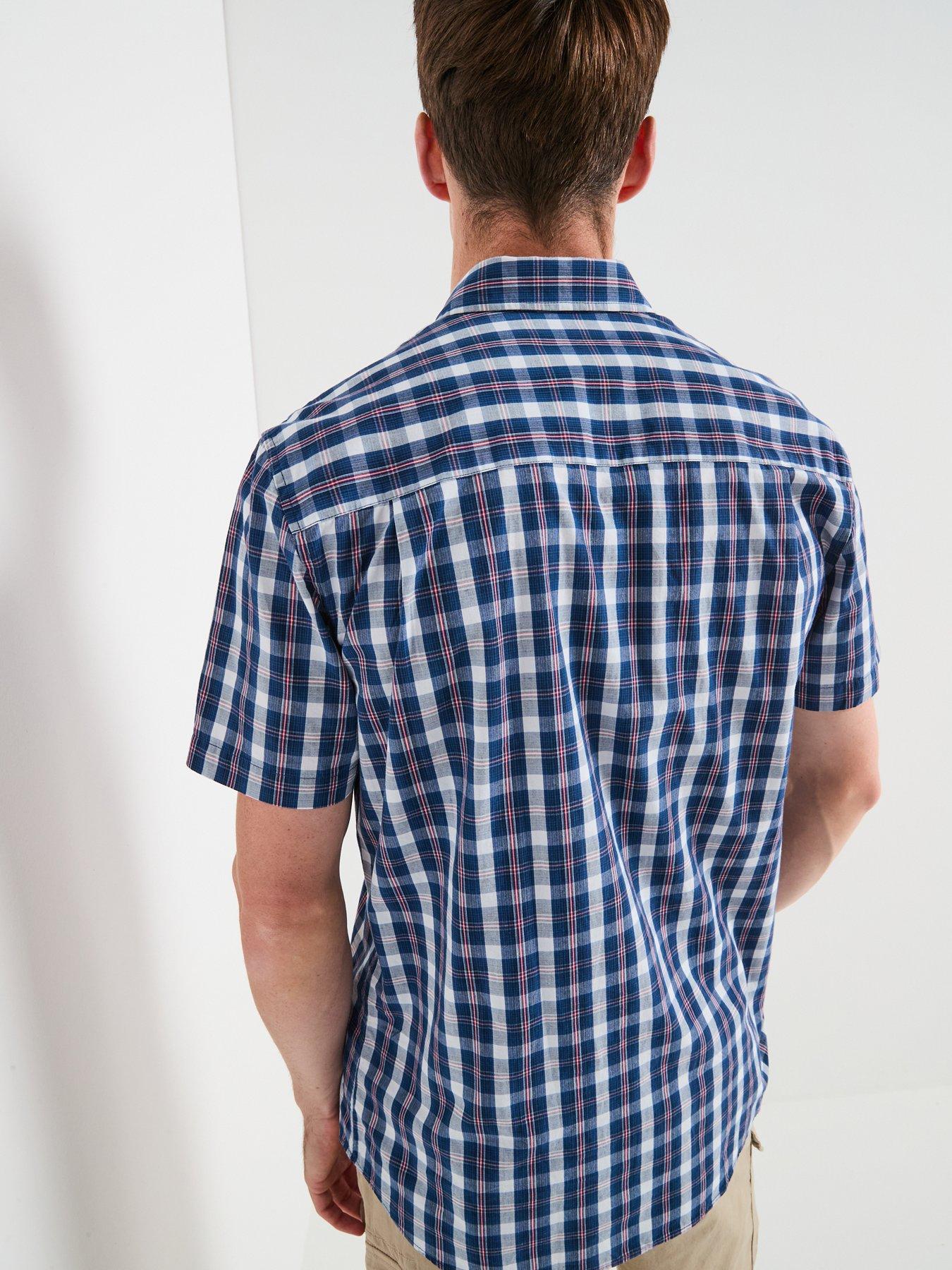 Image 2 of 6 of Very Man Short Sleeve Check Shirt - Navy